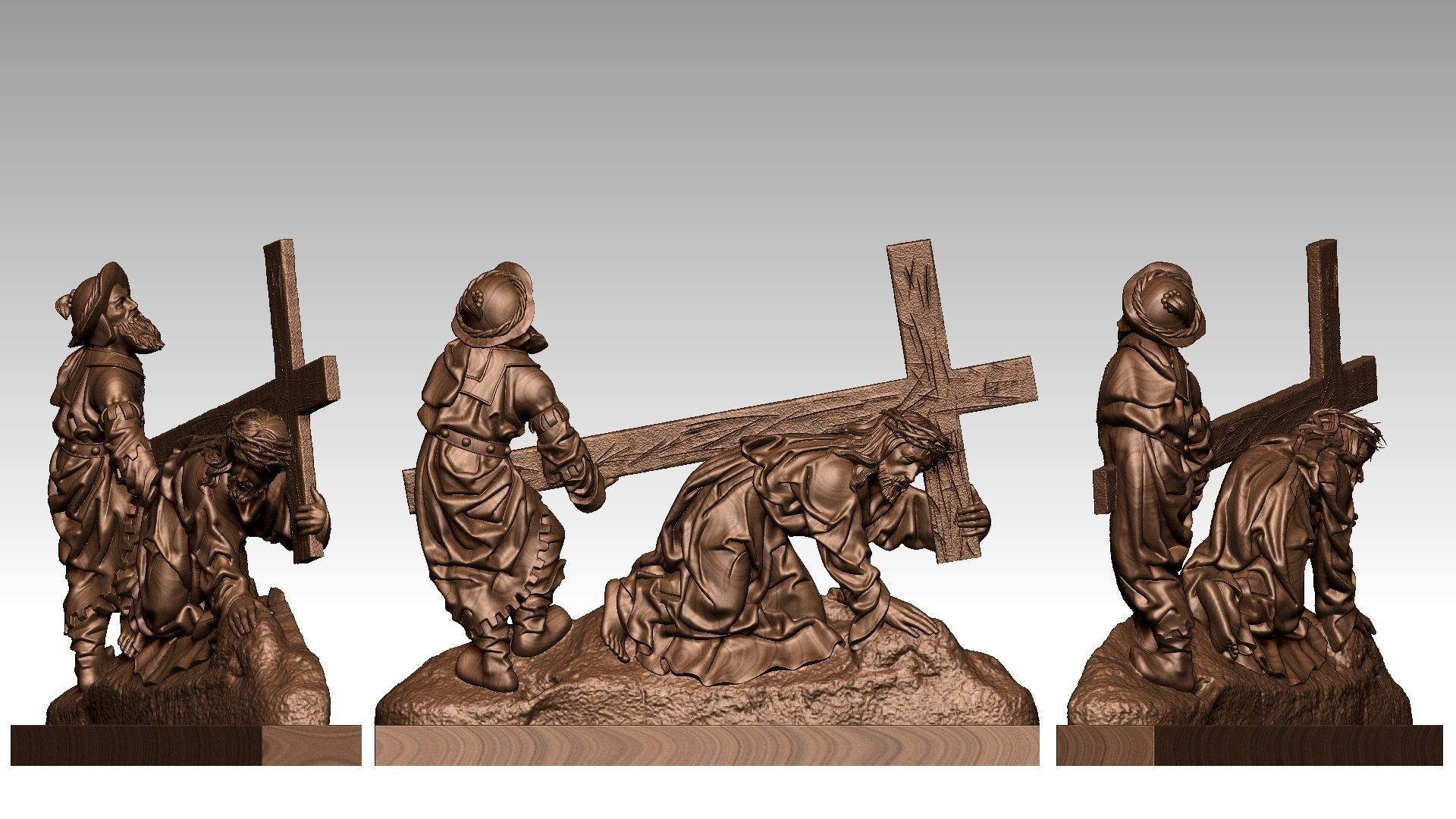 Jesus Christ Carrying the Cross 3D print model_14