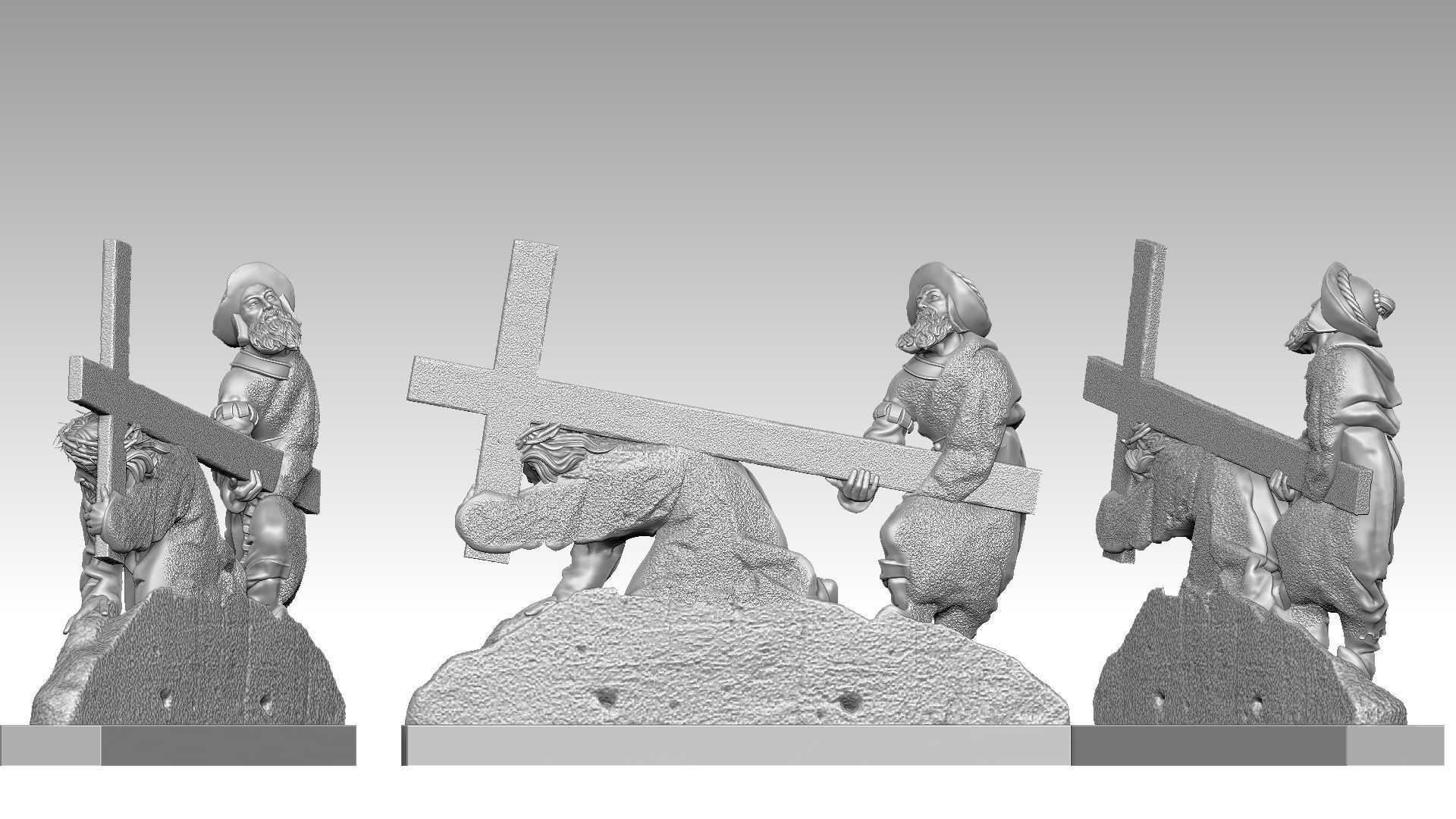 Jesus Christ Carrying the Cross 3D print model_6