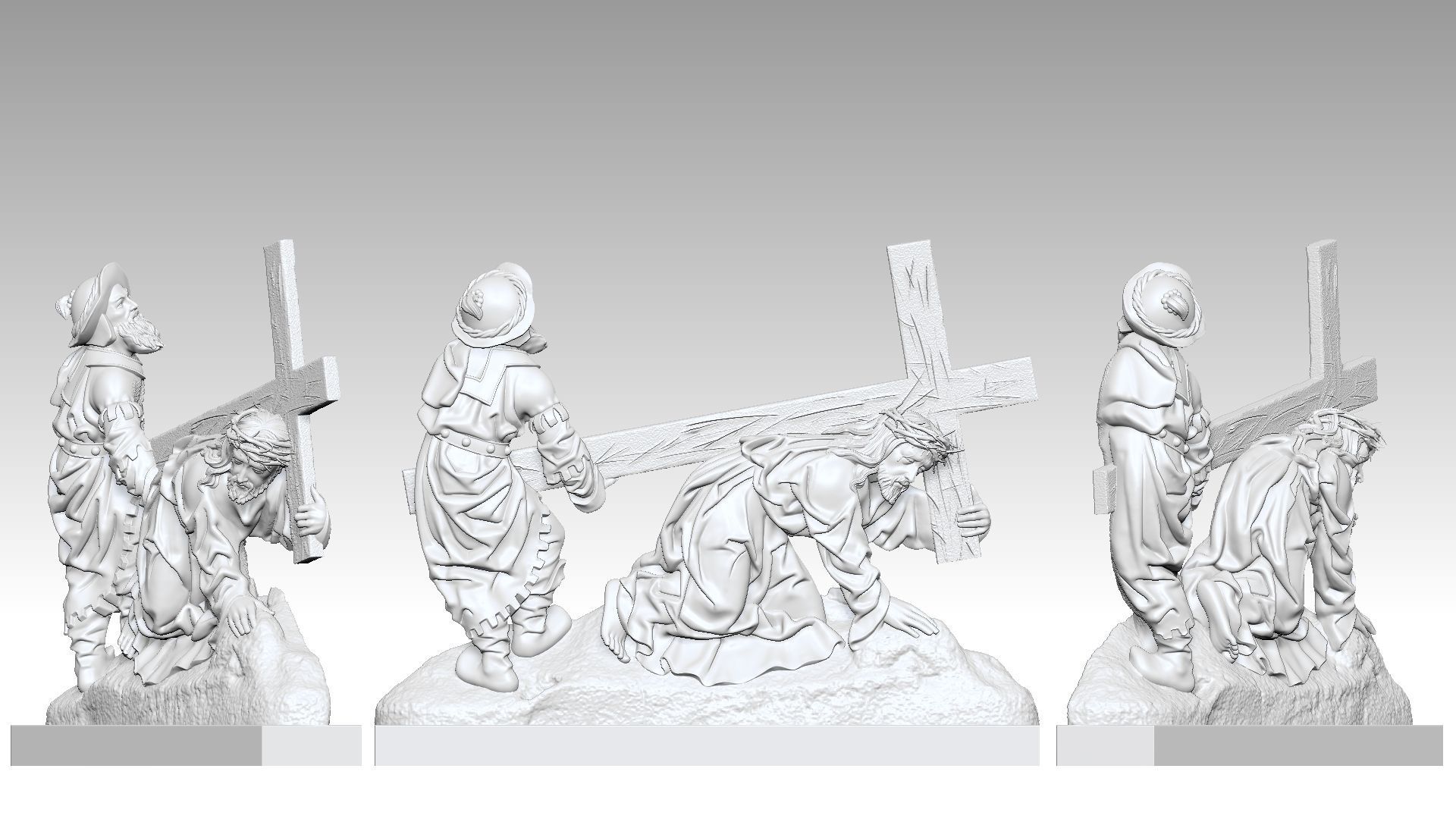 Jesus Christ Carrying the Cross 3D print model_13