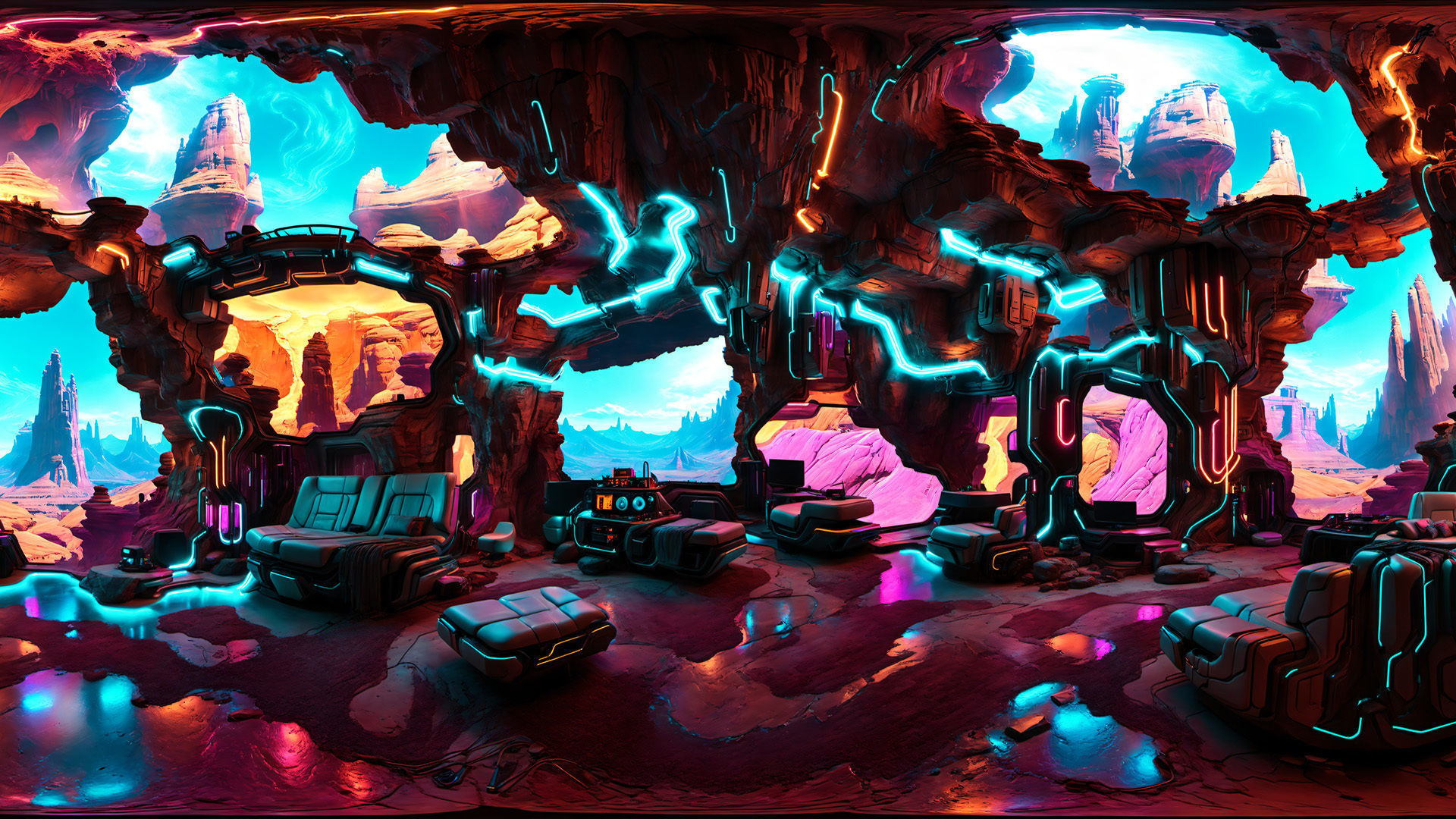 HDRI Cyberpunk Indoor Panoramas Low-poly 3D model_13