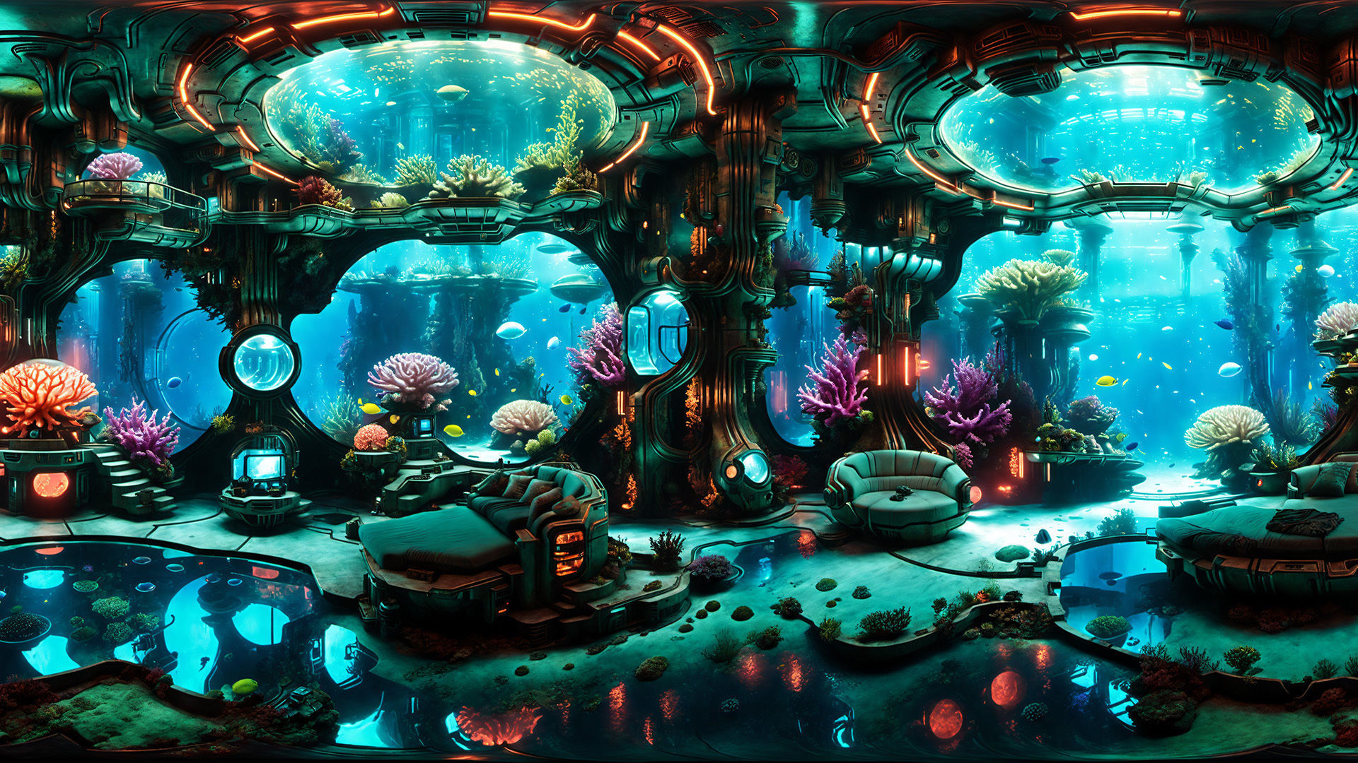 HDRI Cyberpunk Indoor Panoramas Low-poly 3D model_5