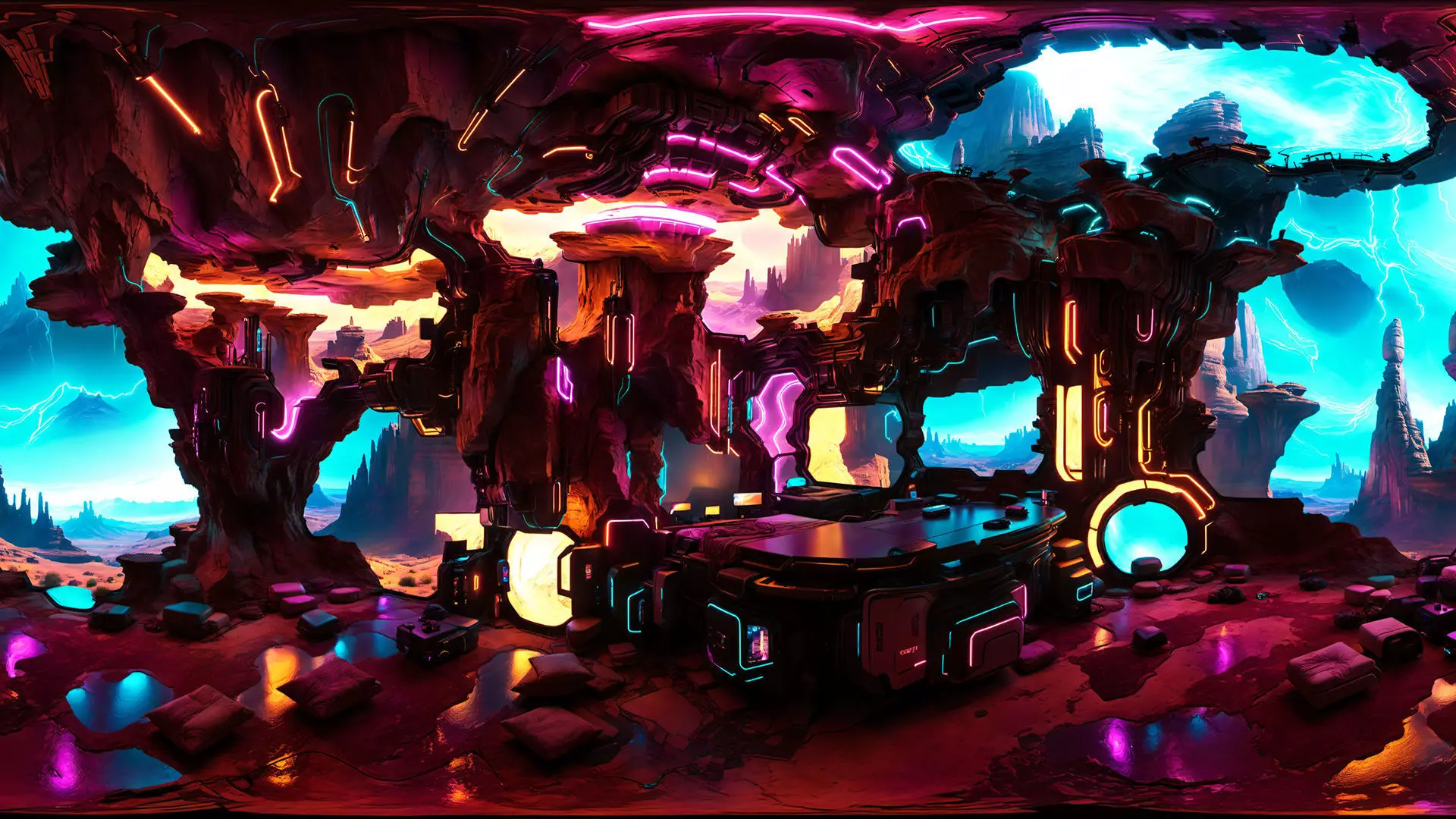 HDRI Cyberpunk Indoor Panoramas Low-poly 3D model_0