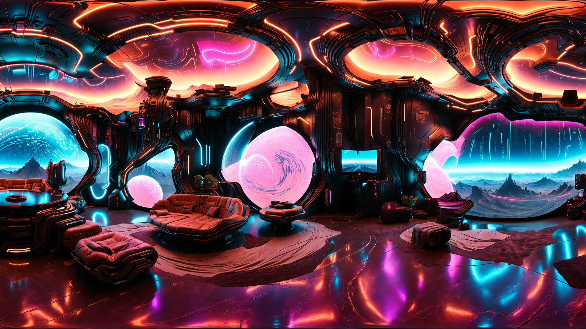 HDRI Cyberpunk Indoor Panoramas Low-poly 3D model_3