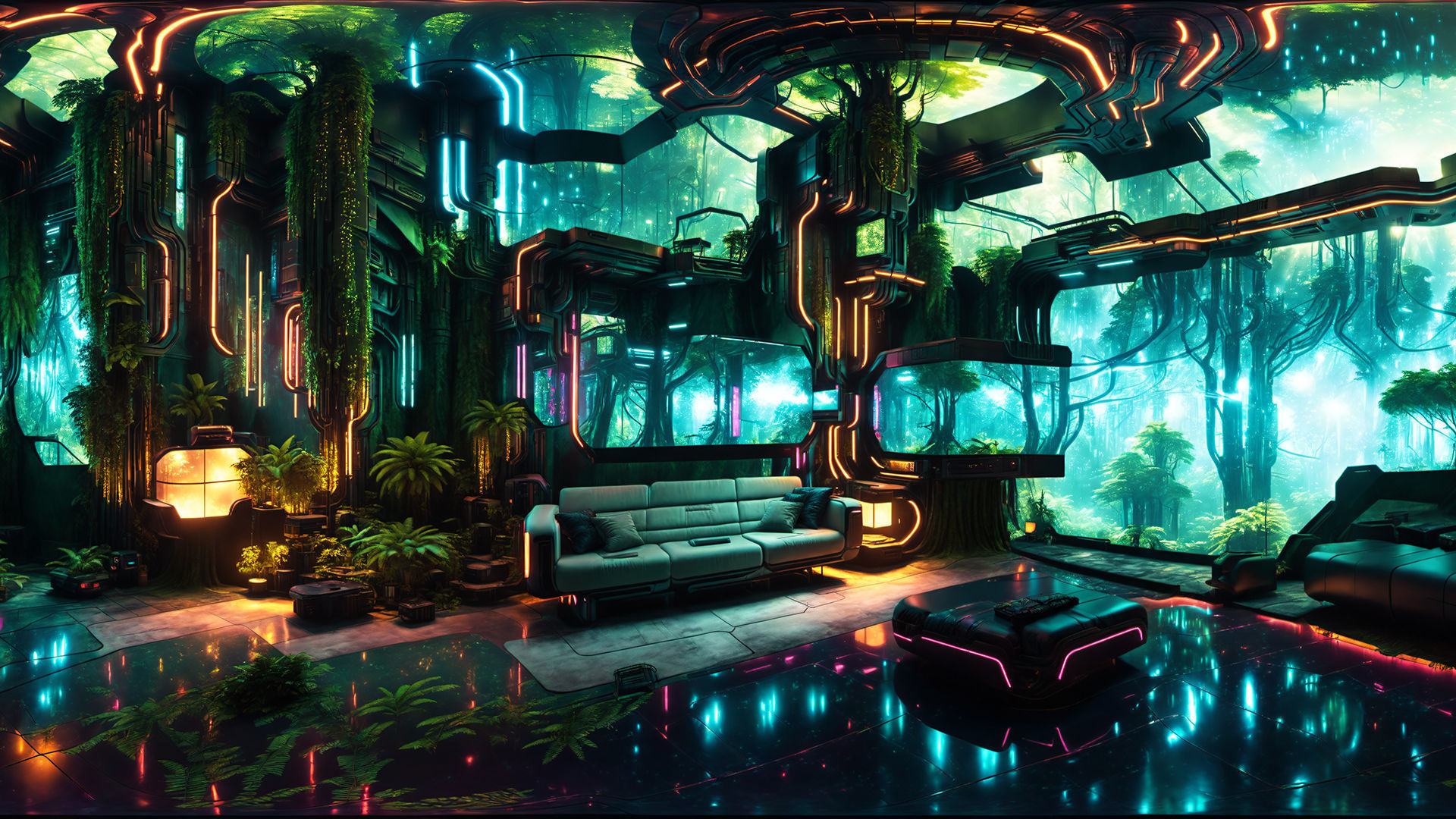 HDRI Cyberpunk Indoor Panoramas Low-poly 3D model_6