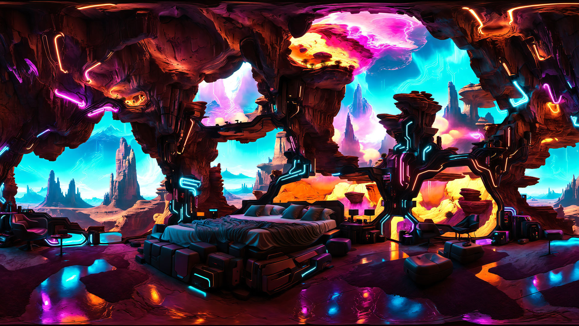 HDRI Cyberpunk Indoor Panoramas Low-poly 3D model_2