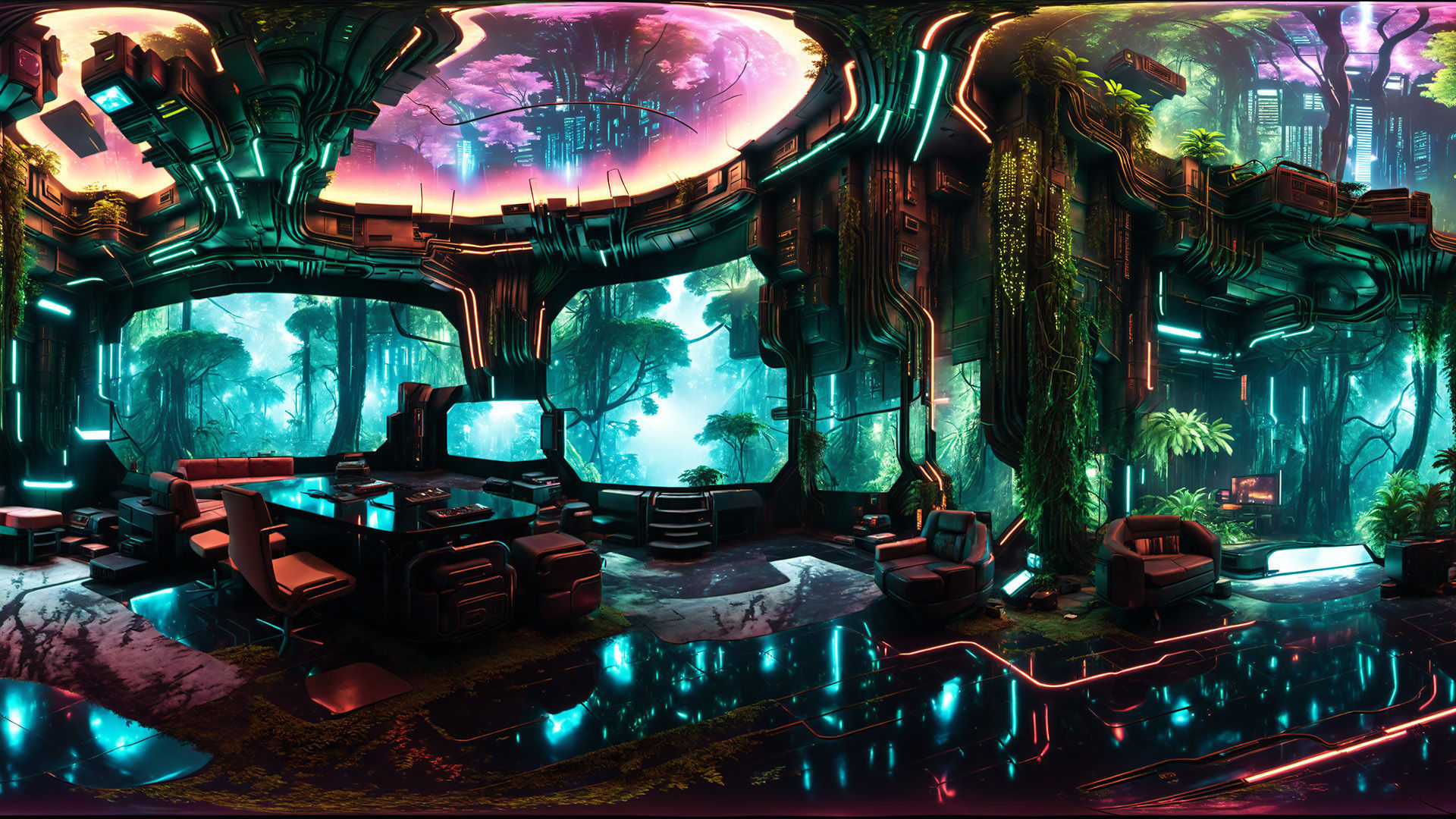 HDRI Cyberpunk Indoor Panoramas Low-poly 3D model_7