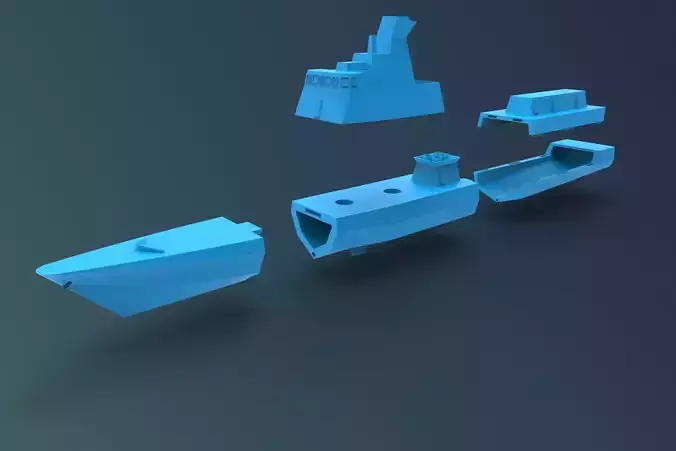 Printable Corvette Ship 1  100 3D print model