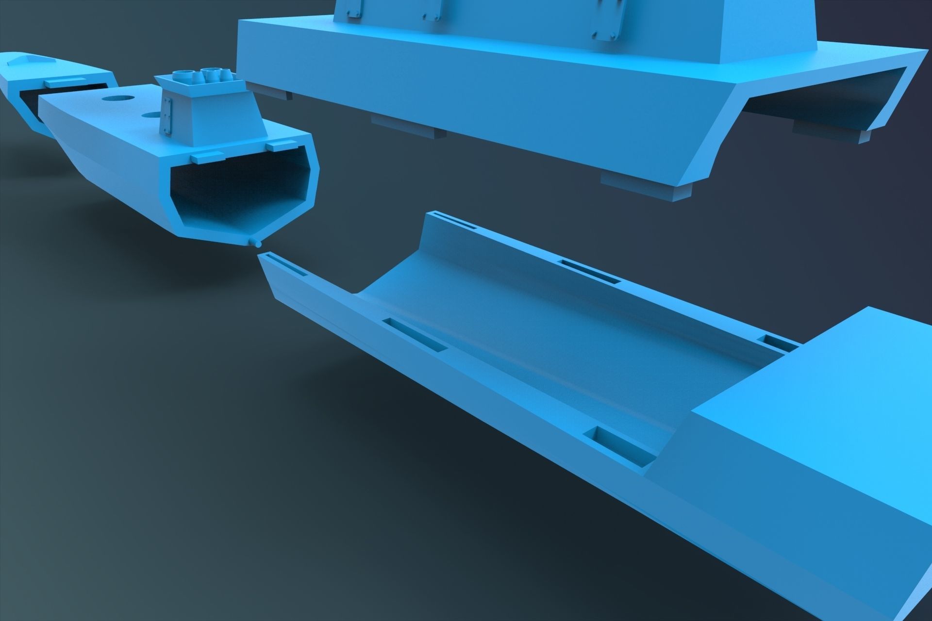 Printable Corvette Ship 1  100 3D print model_1