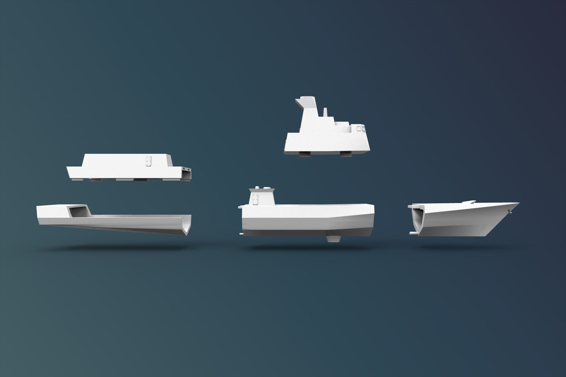 Printable Corvette Ship 1  100 3D print model_3