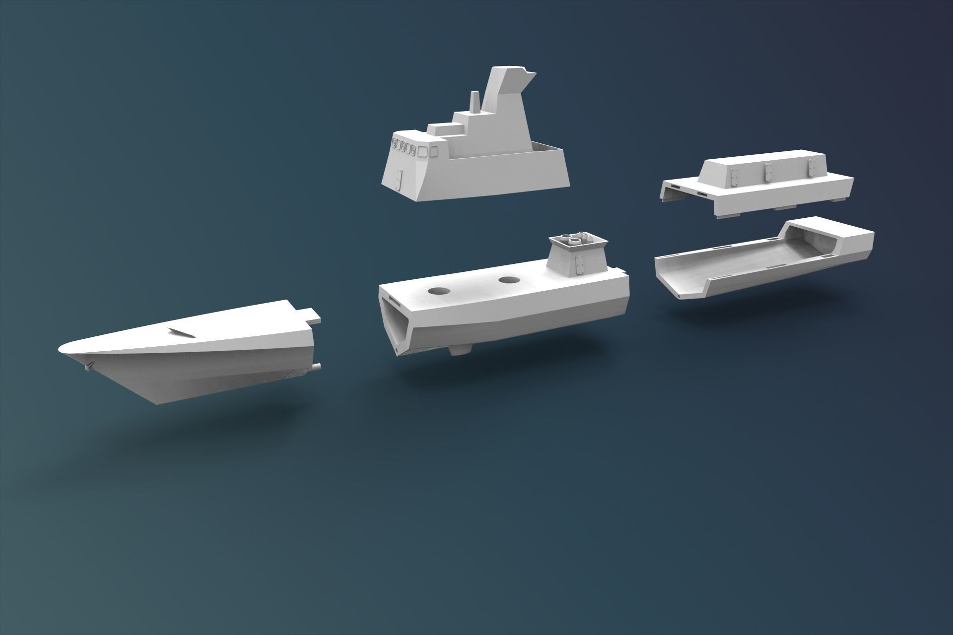 Printable Corvette Ship 1  100 3D print model_9