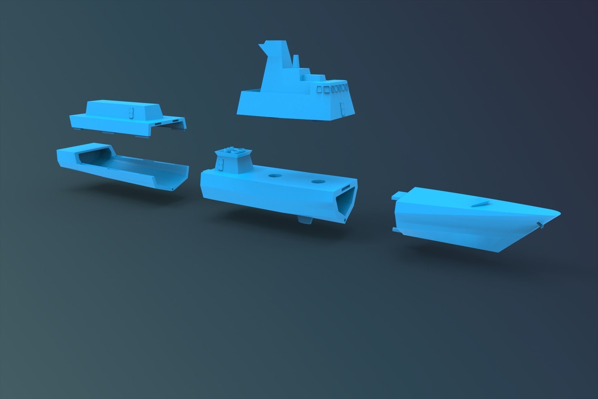 Printable Corvette Ship 1  100 3D print model_10
