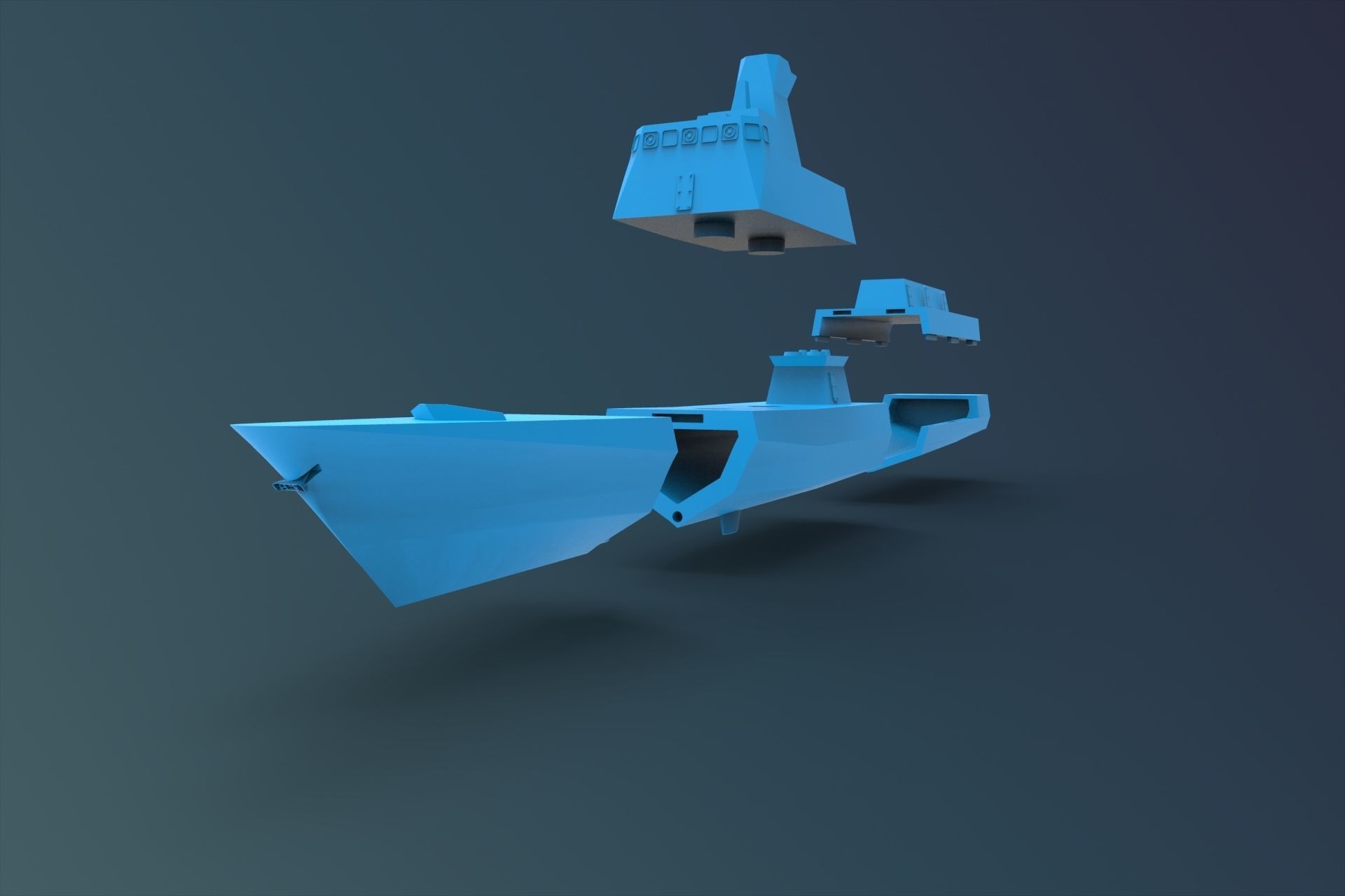 Printable Corvette Ship 1  100 3D print model_2