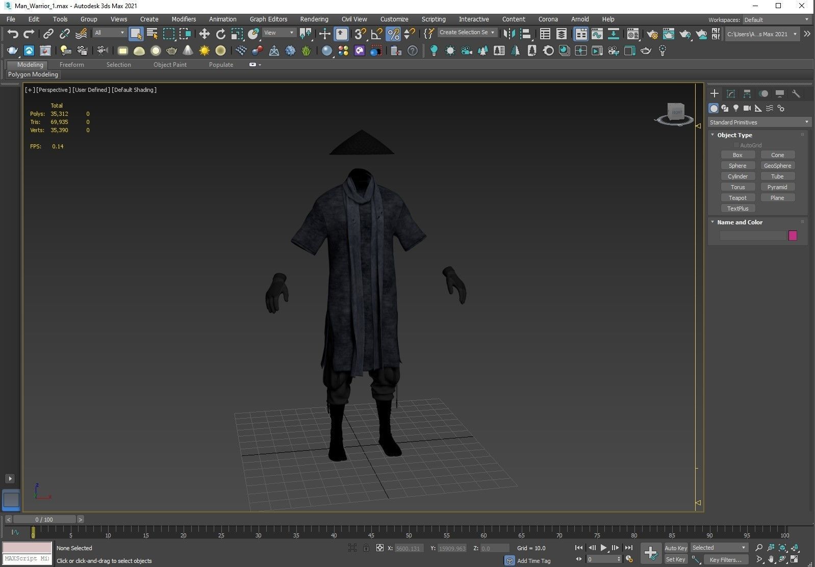 Male Warrior Outfit 1 Low-poly 3D model_4