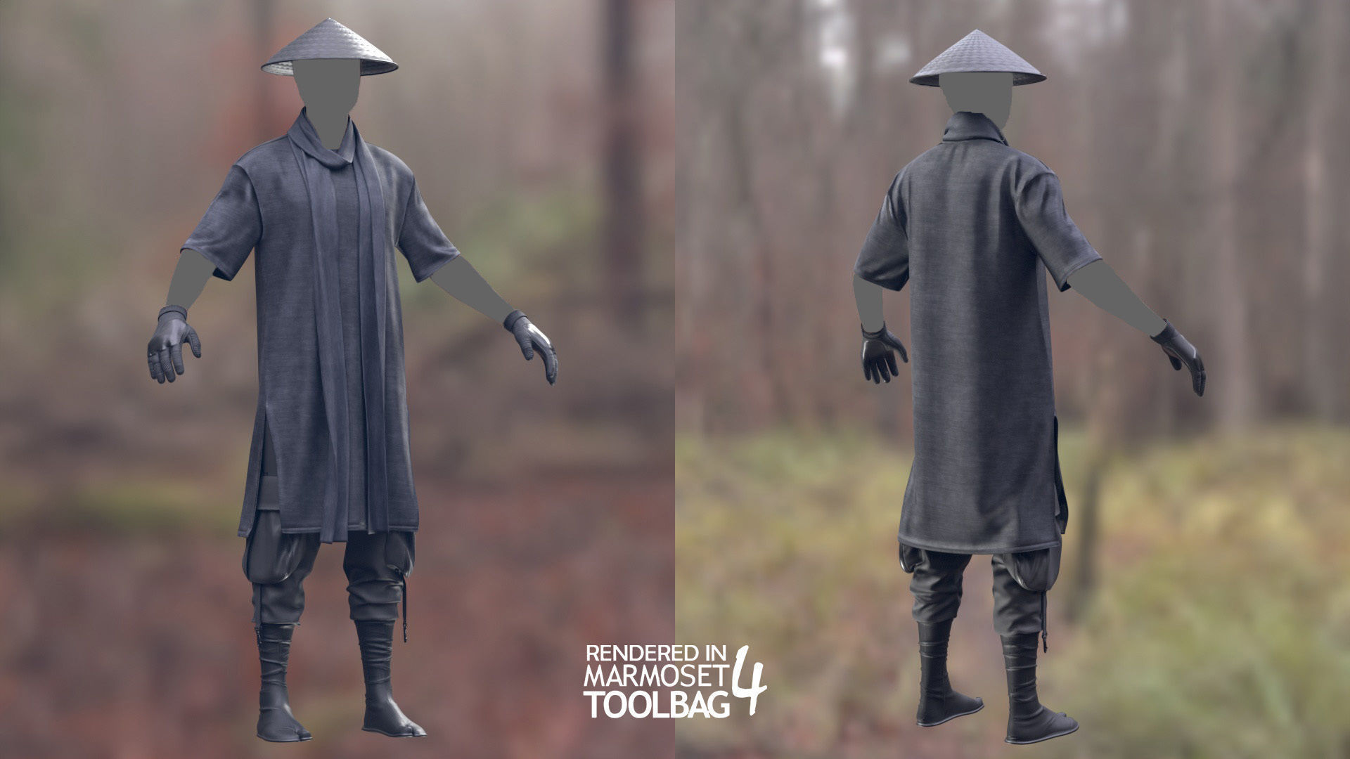 Male Warrior Outfit 1 Low-poly 3D model_2