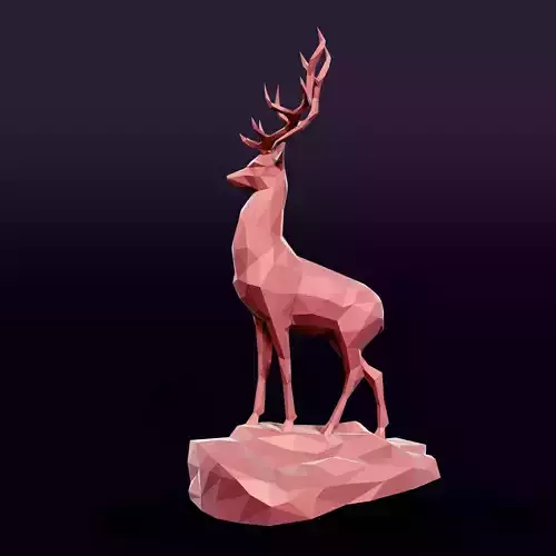 Polygonal Deer Statue - 3D Print Ready