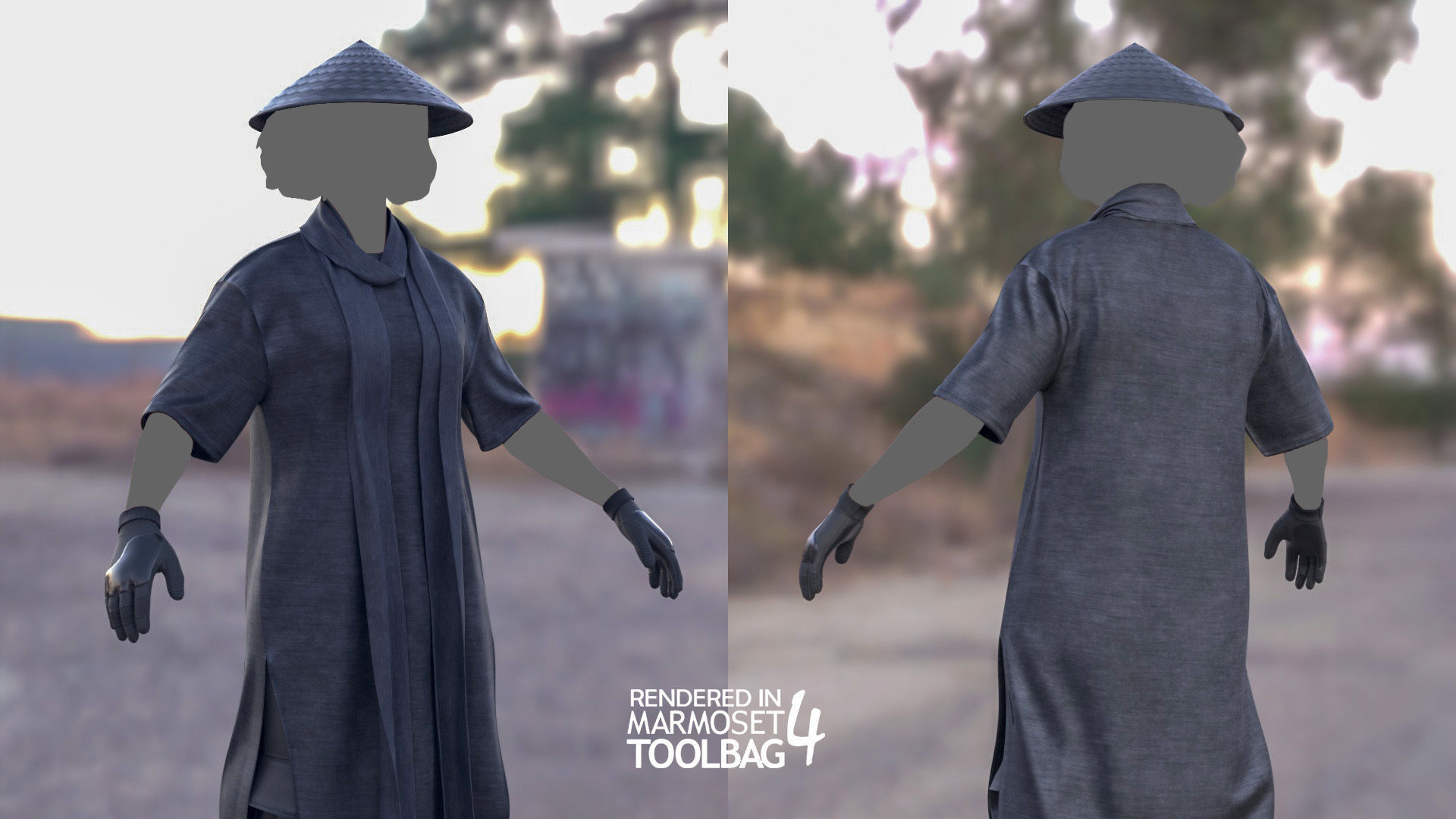 Female Warrior Outfit 1 Low-poly 3D model_3