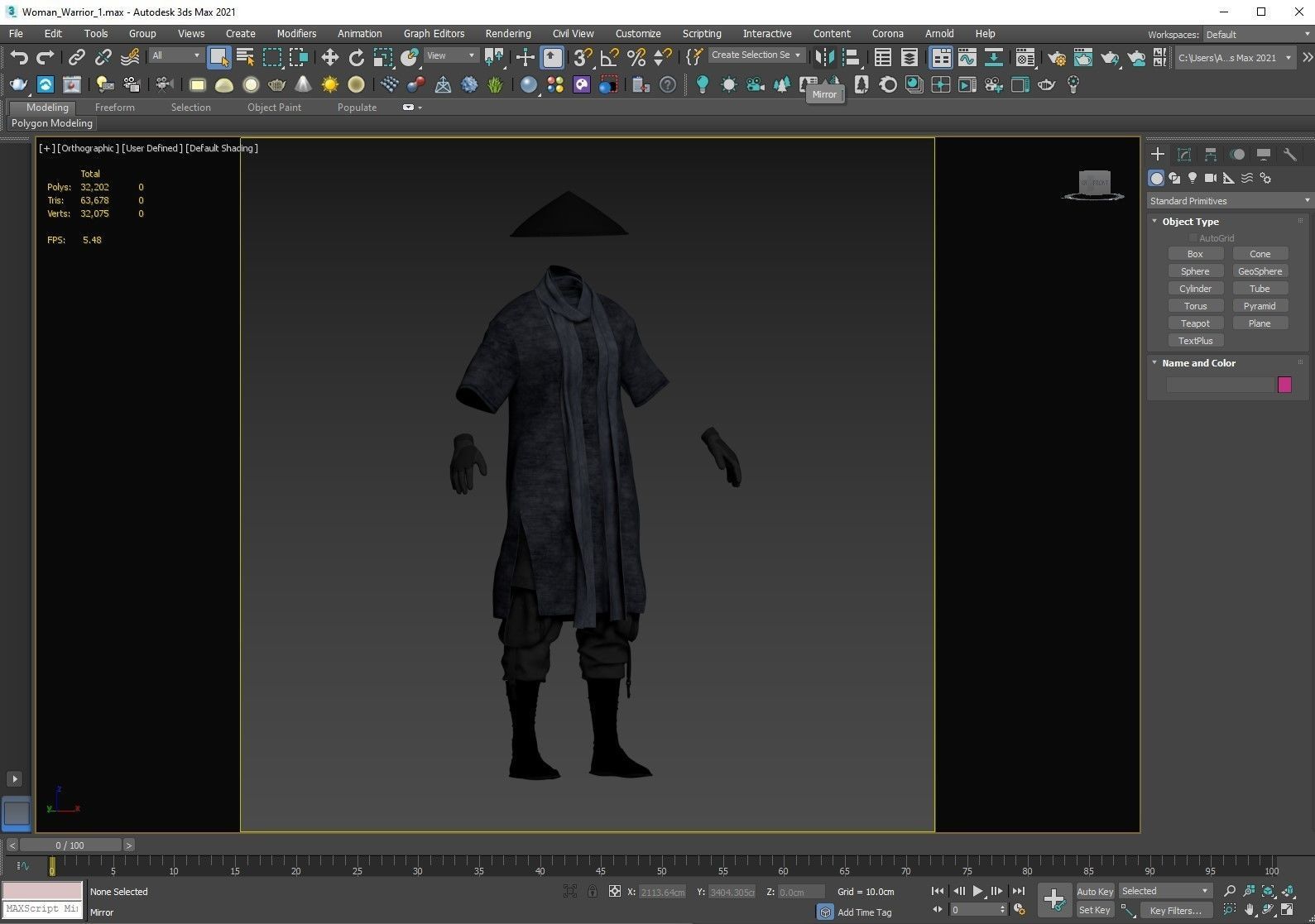 Female Warrior Outfit 1 Low-poly 3D model_5