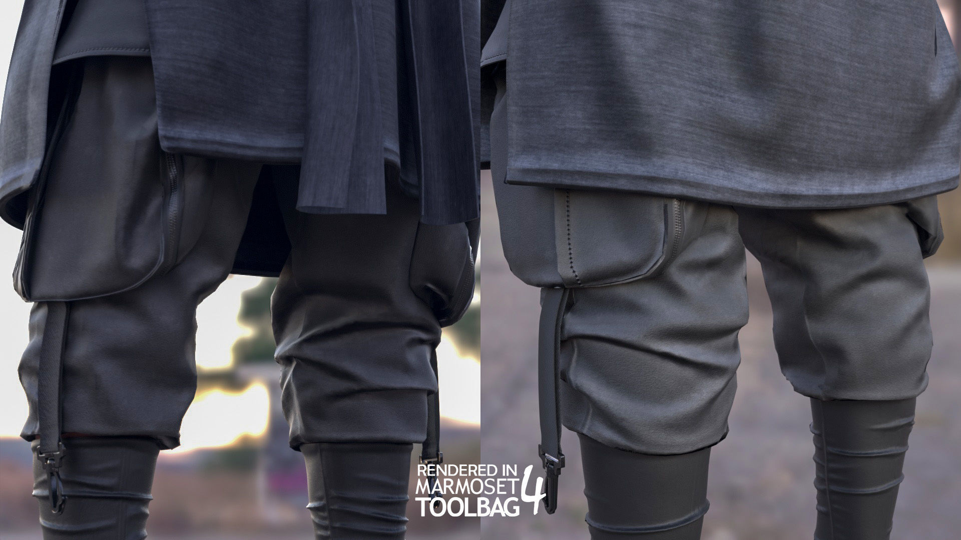 Female Warrior Outfit 1 Low-poly 3D model_11