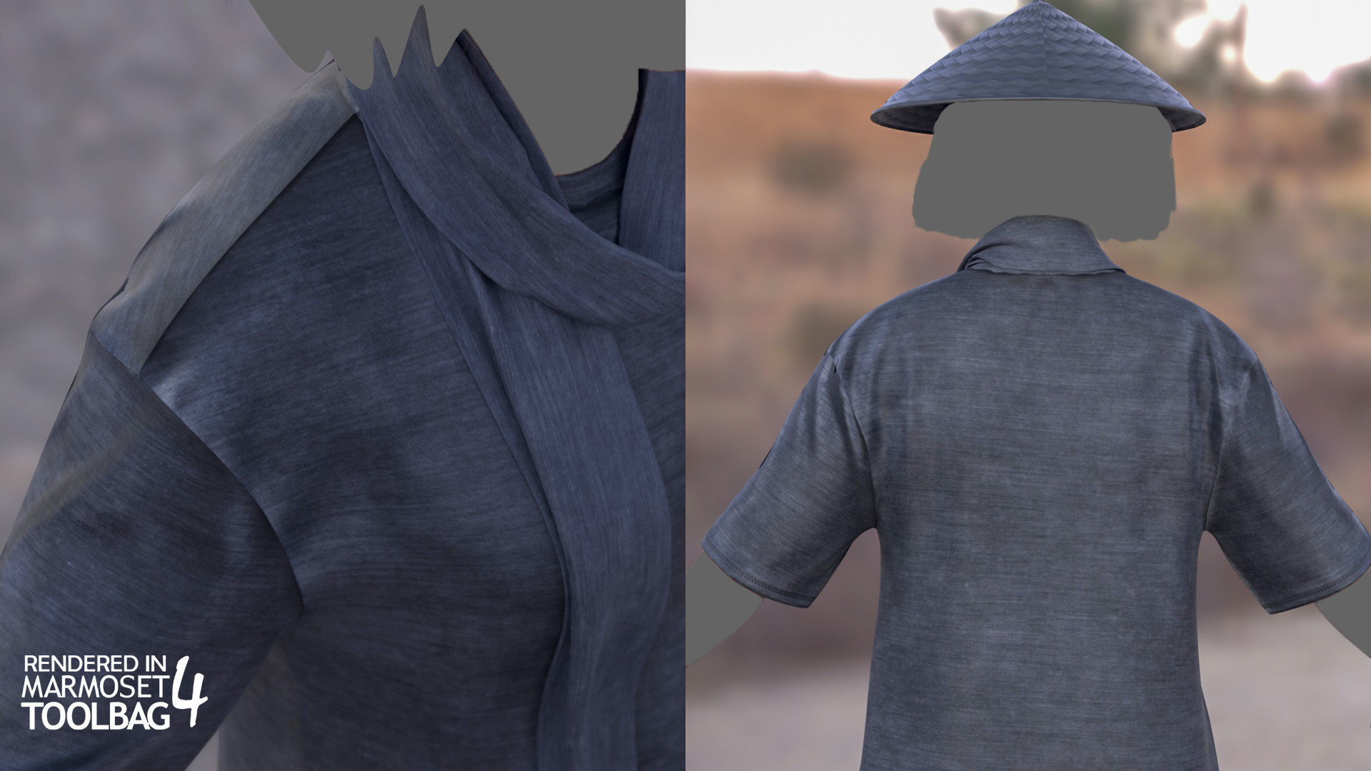 Female Warrior Outfit 1 Low-poly 3D model_7