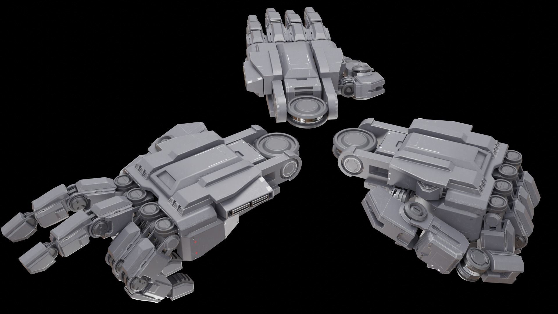 Mecha hand 3D model_7