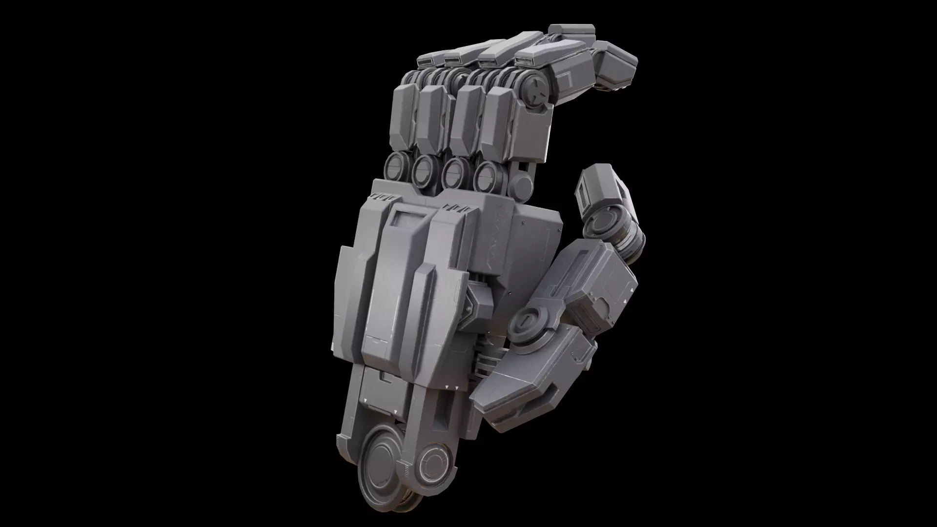 Mecha hand 3D model_0