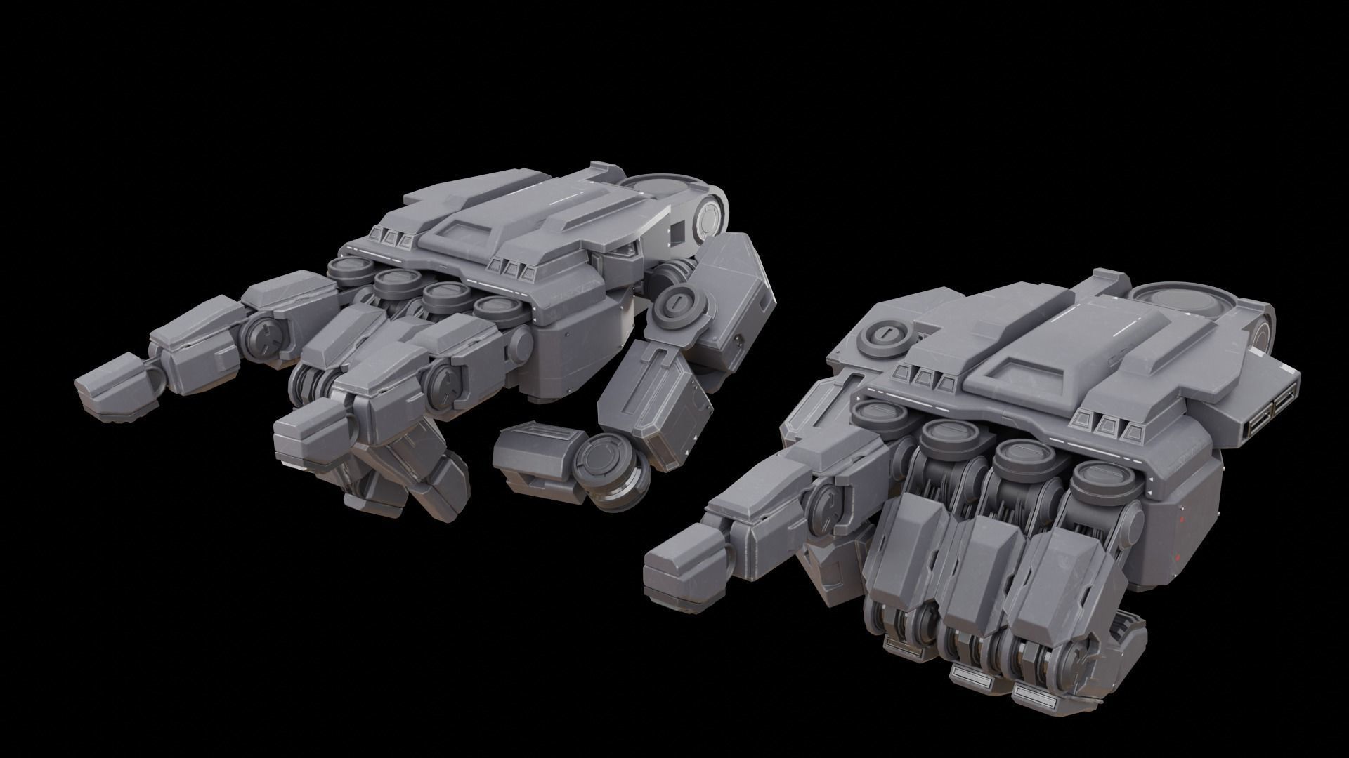 Mecha hand 3D model_6