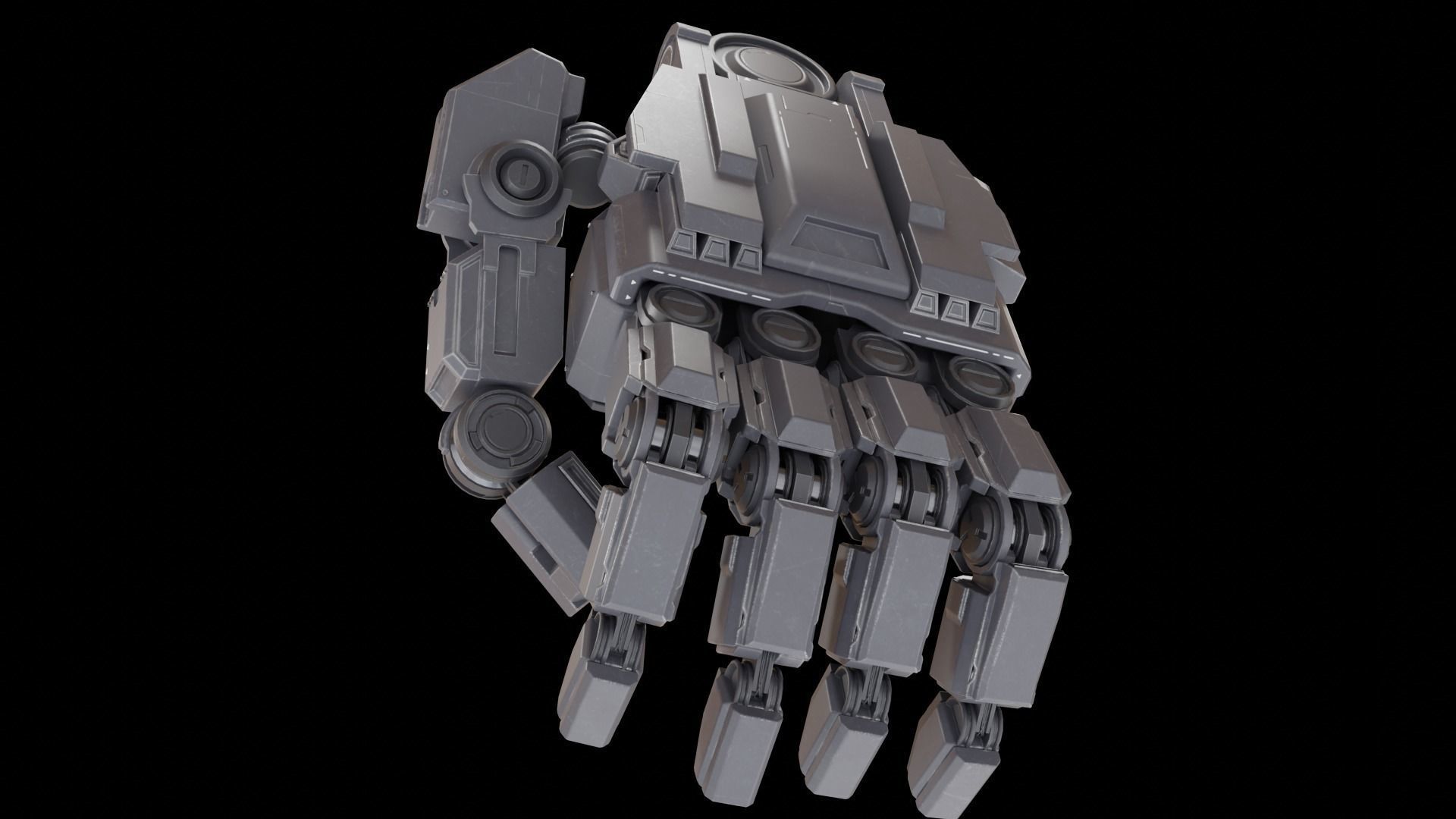 Mecha hand 3D model_3