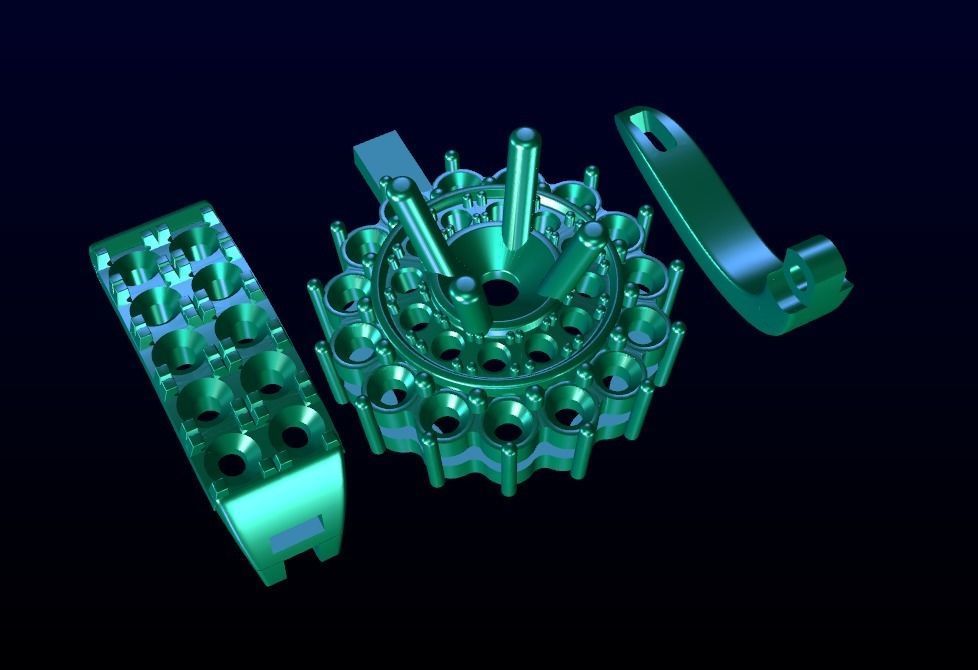 Diamond Halo Dangle Earrings 2 3D print model_7