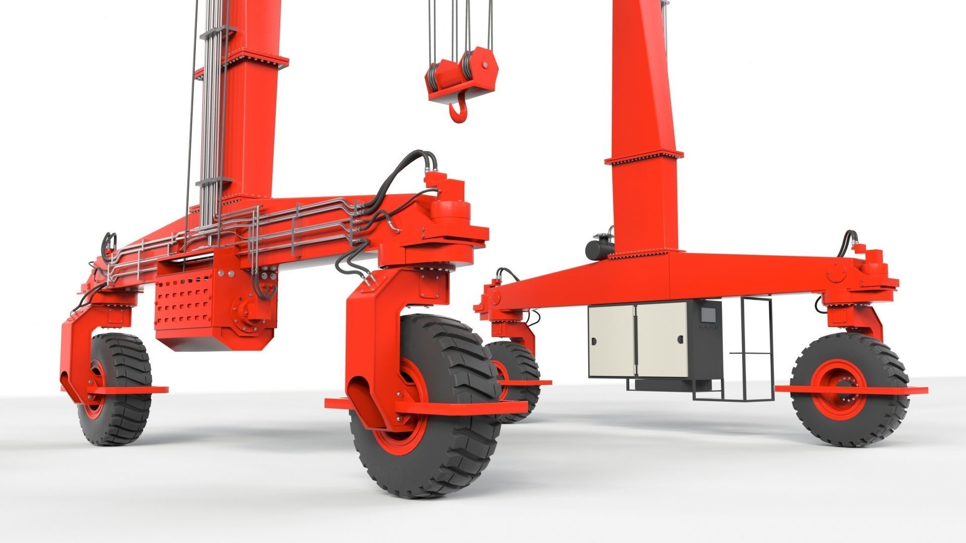 Rubber Tired Gantry Crane Lift 3D model_58
