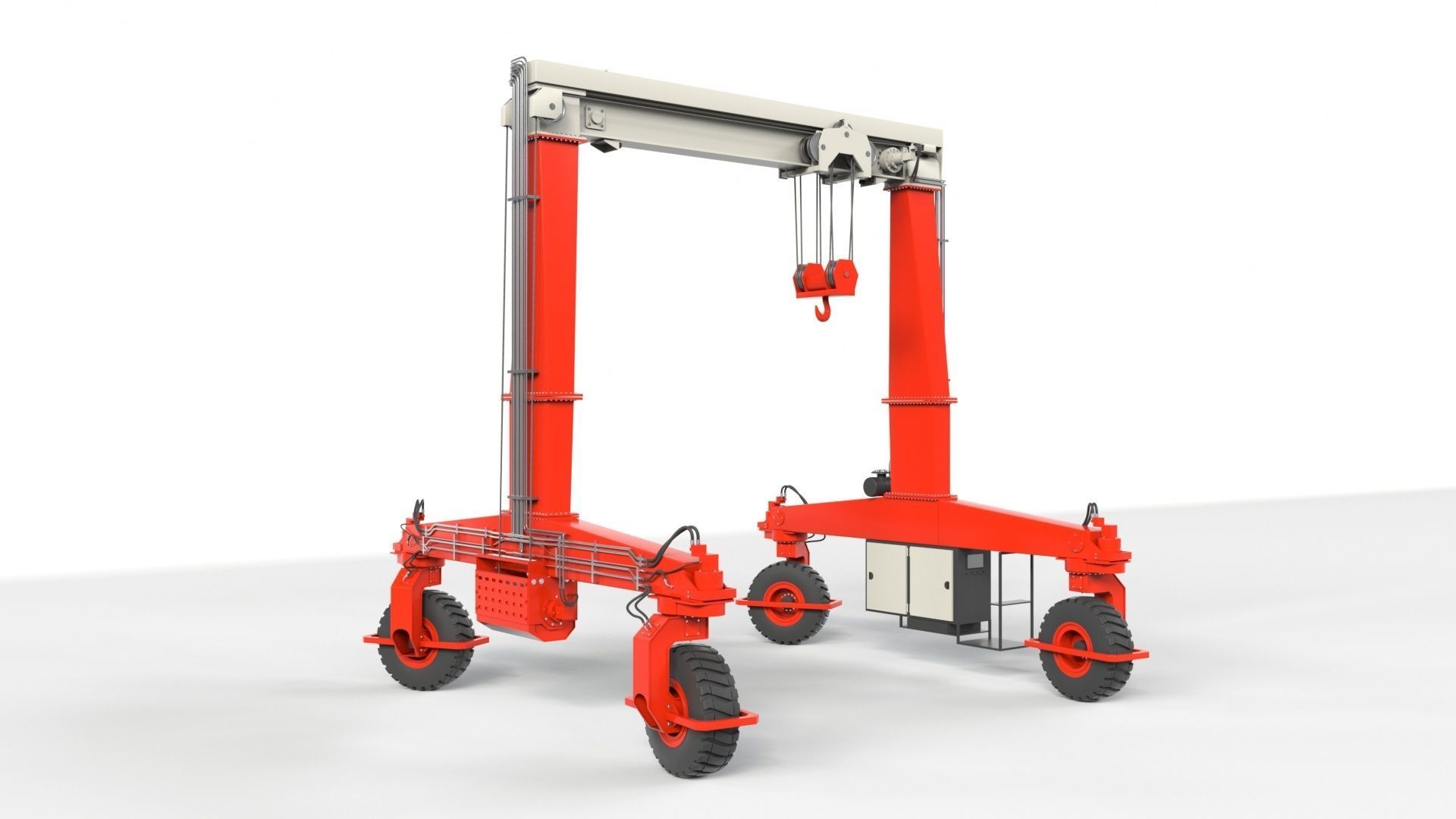 Rubber Tired Gantry Crane Lift 3D model_39