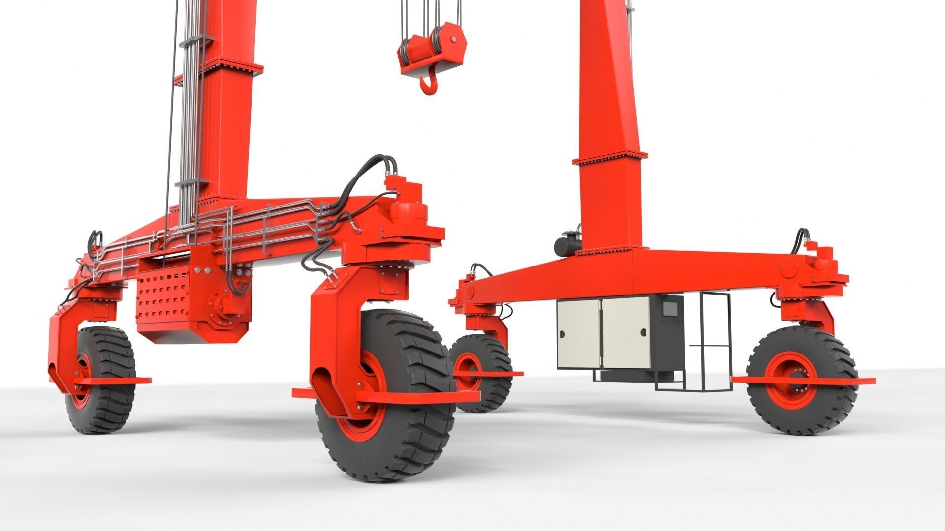 Rubber Tired Gantry Crane Lift 3D model_55