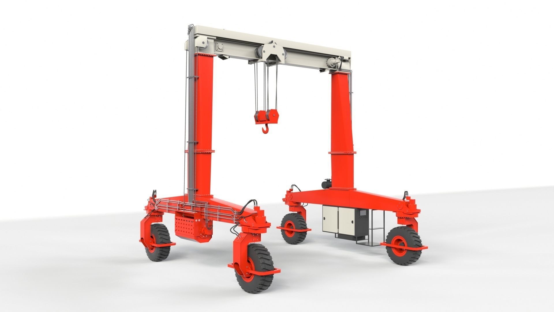 Rubber Tired Gantry Crane Lift 3D model_50