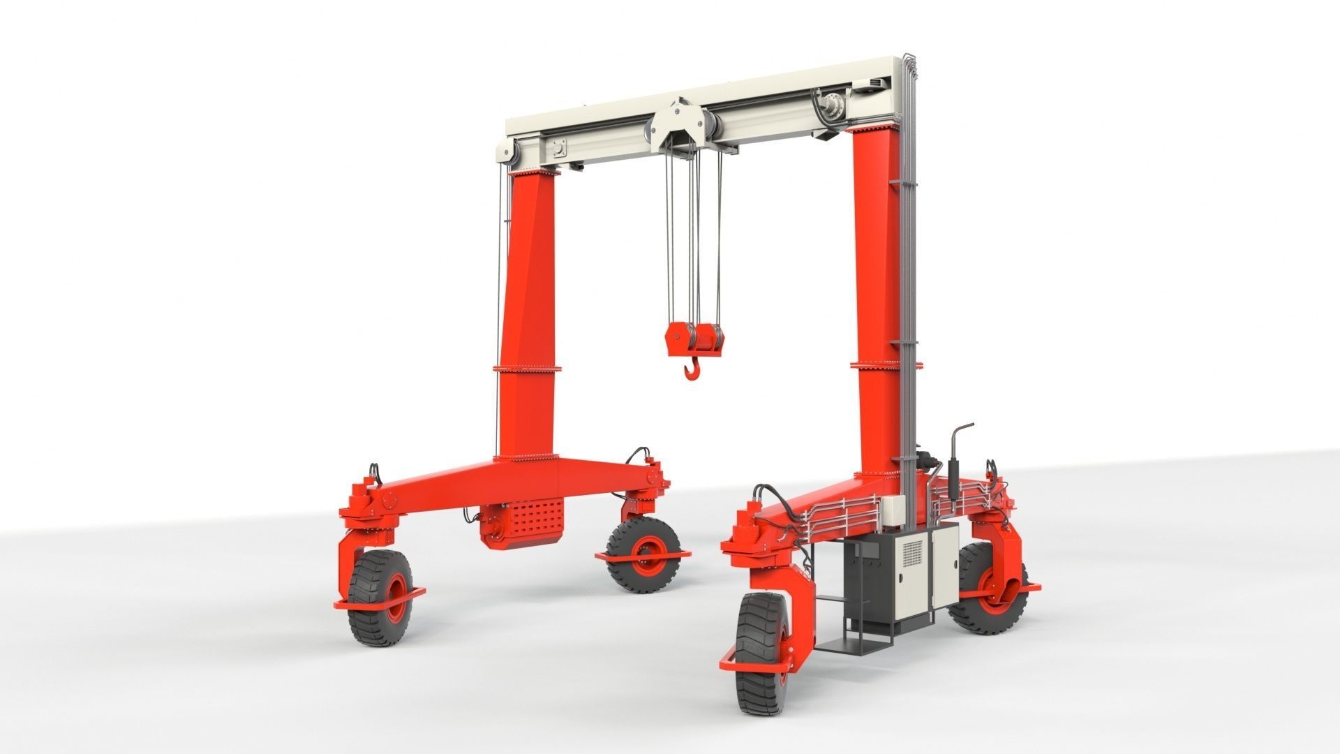 Rubber Tired Gantry Crane Lift 3D model_6