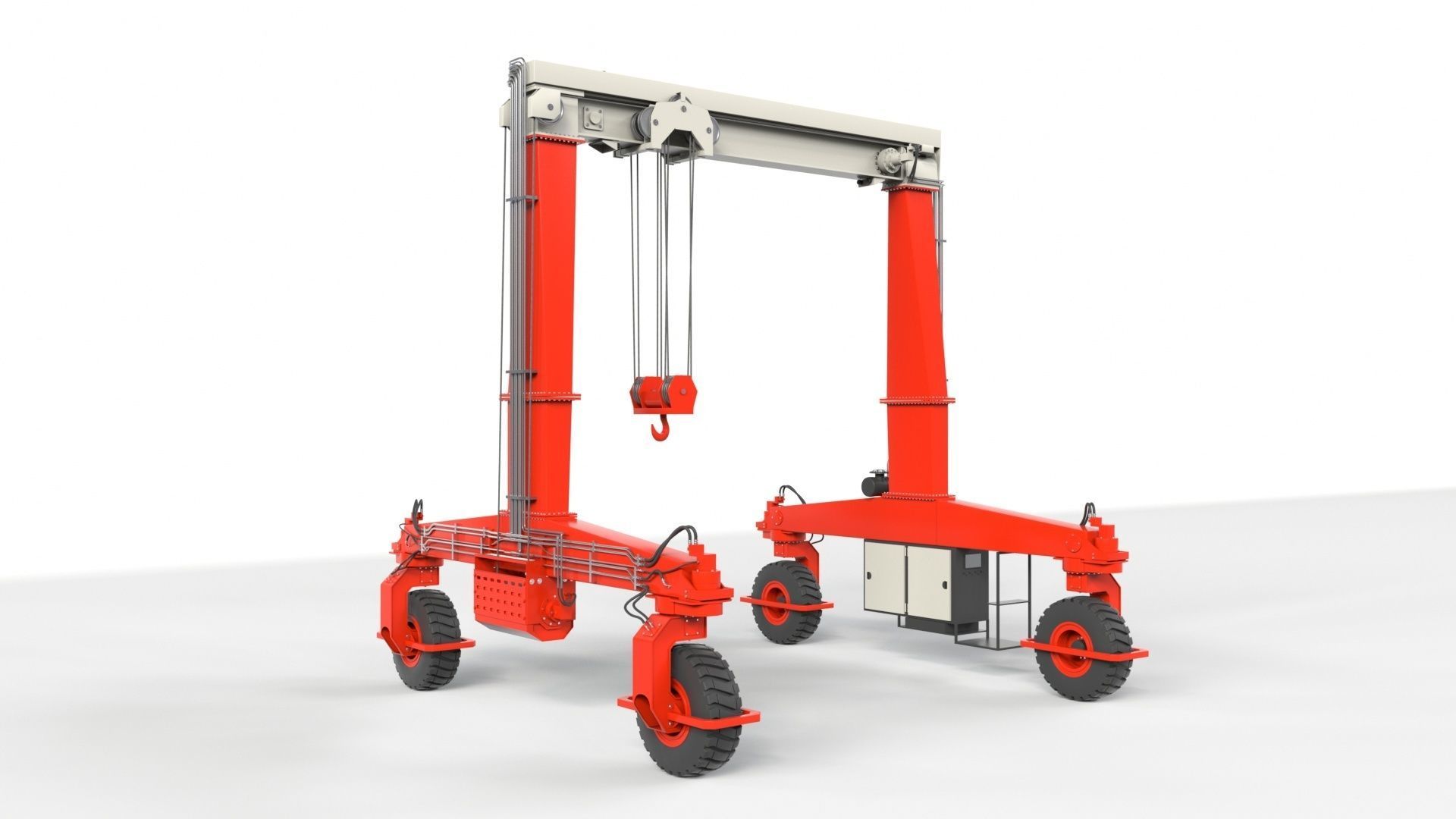Rubber Tired Gantry Crane Lift 3D model_46