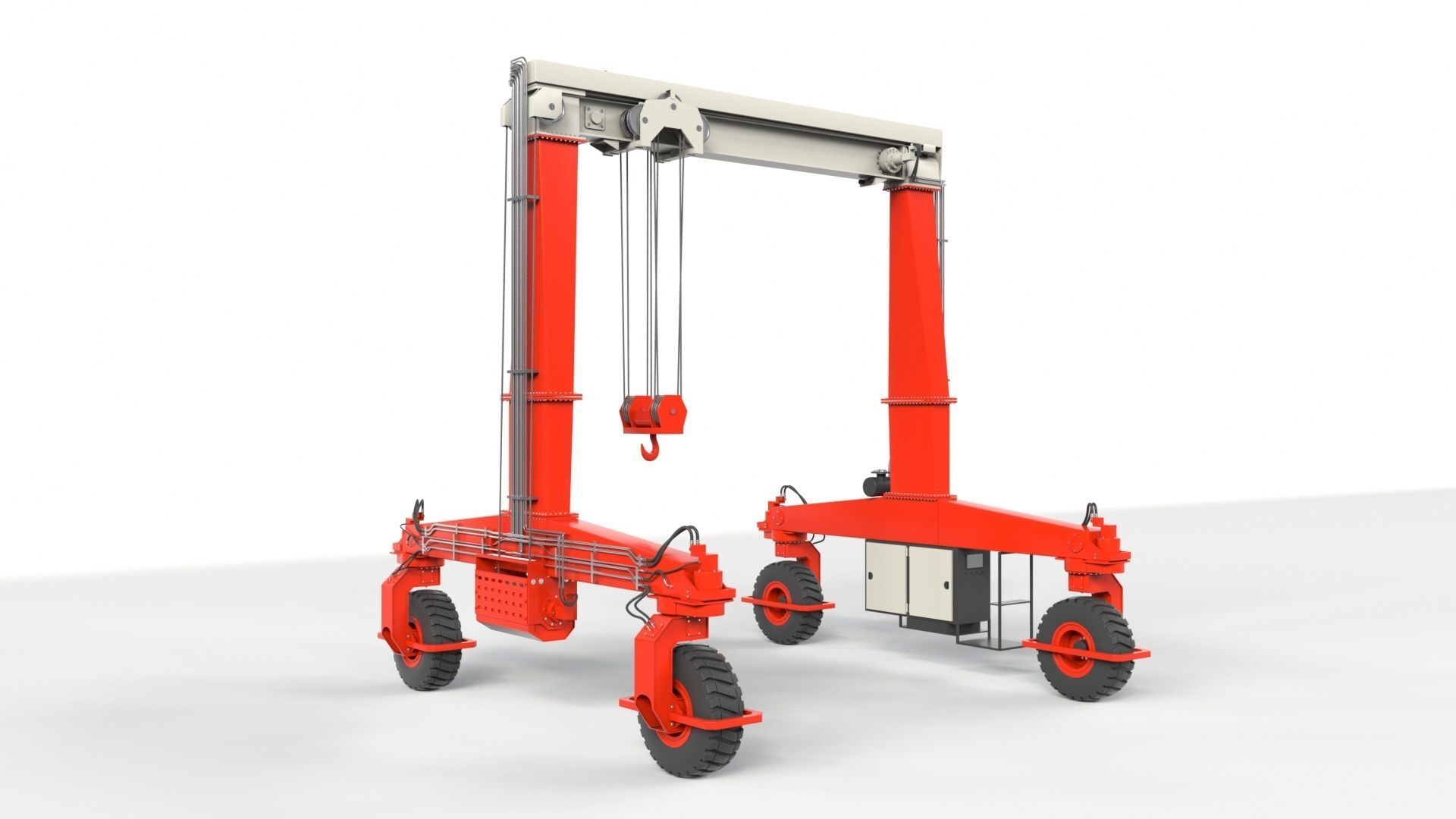 Rubber Tired Gantry Crane Lift 3D model_45