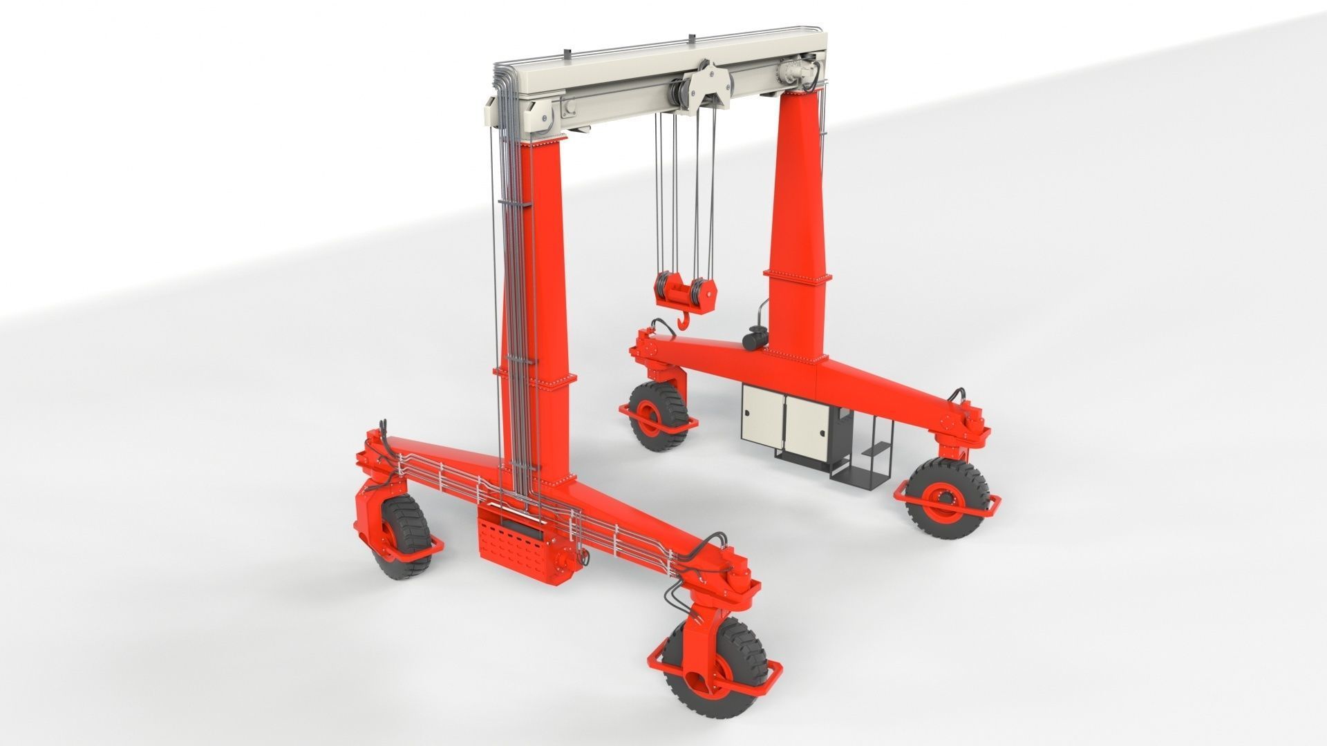Rubber Tired Gantry Crane Lift 3D model_14