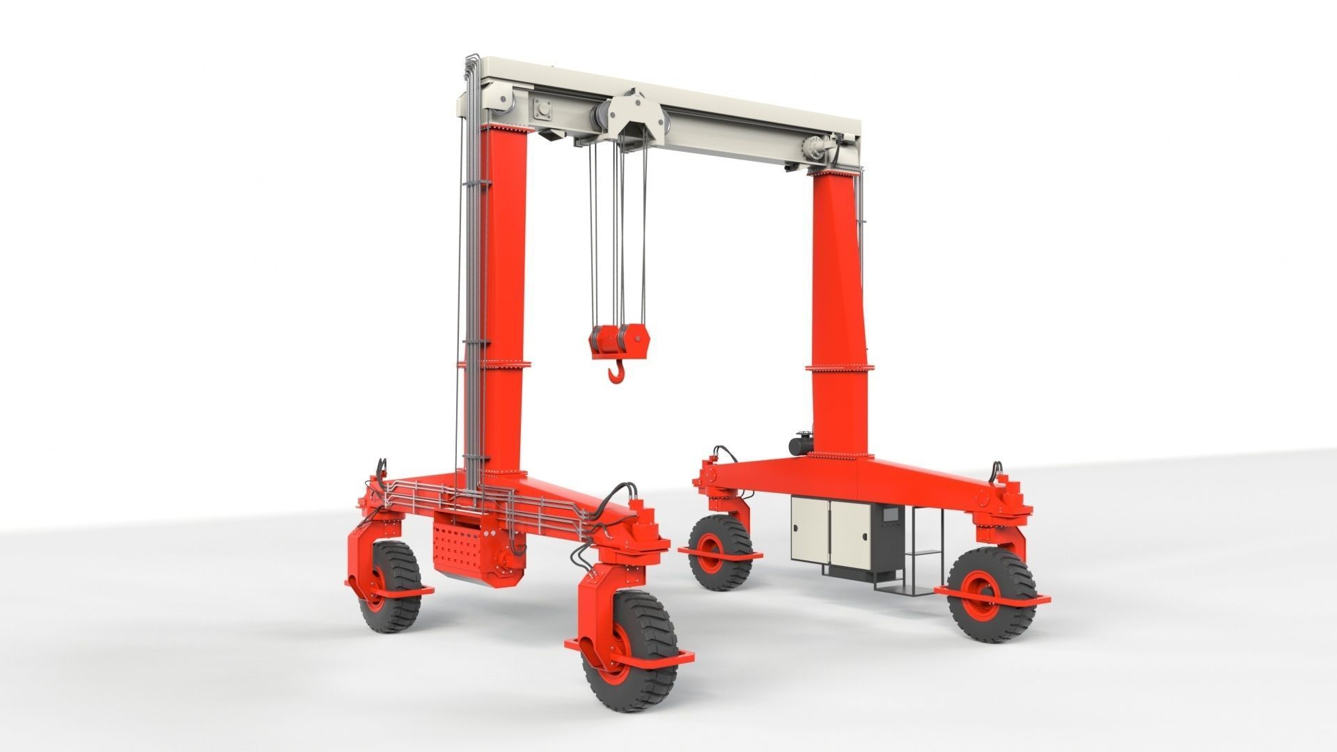 Rubber Tired Gantry Crane Lift 3D model_47