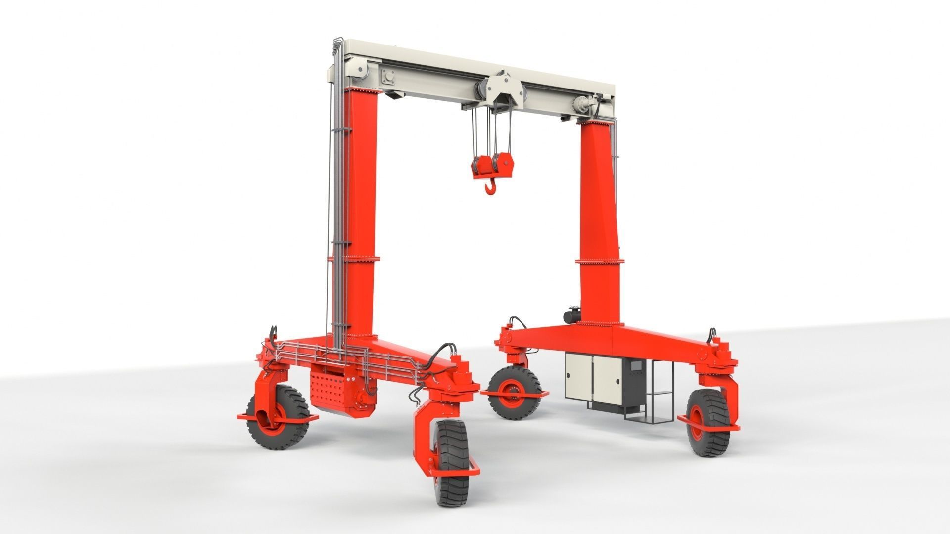 Rubber Tired Gantry Crane Lift 3D model_23