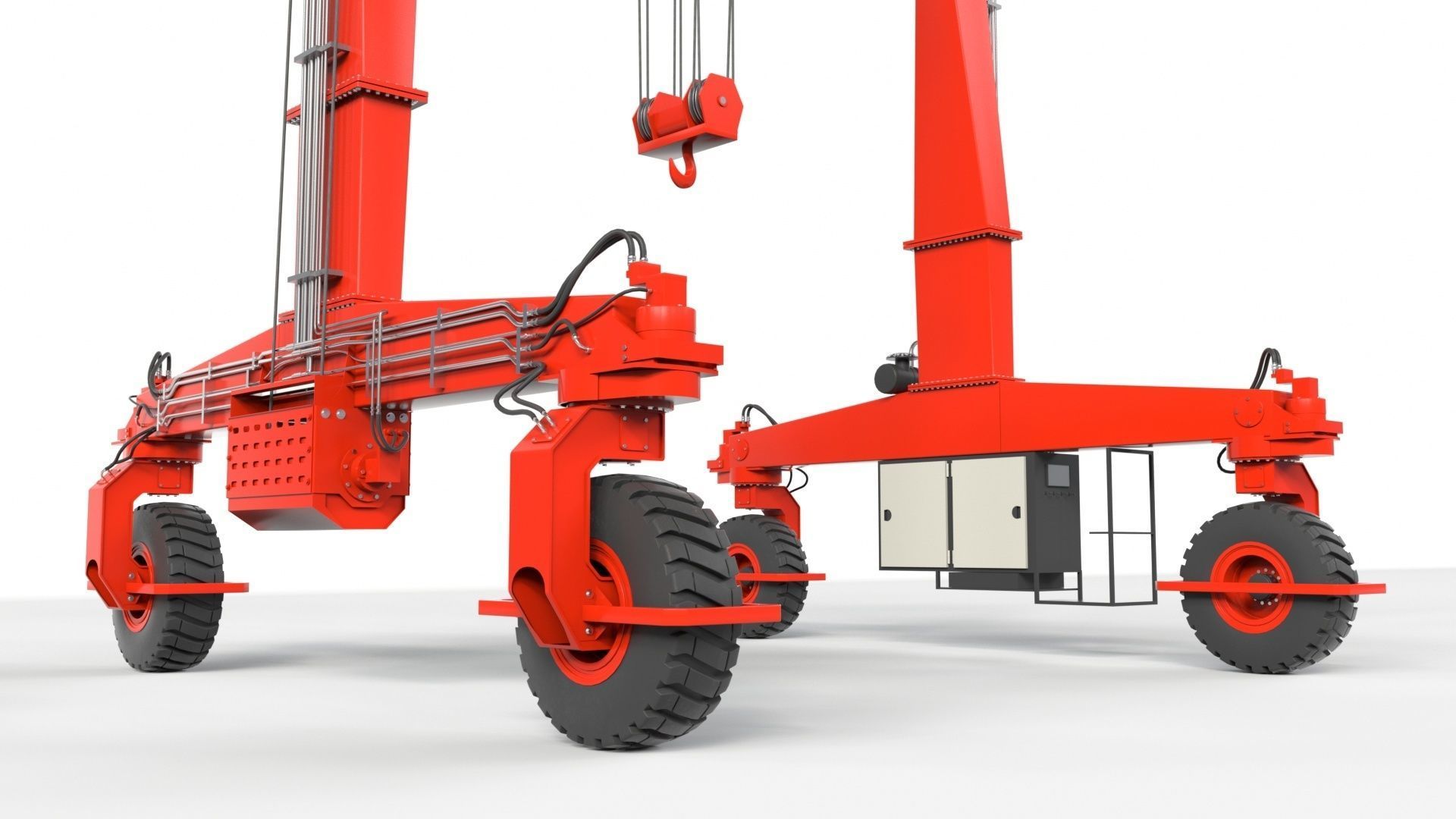 Rubber Tired Gantry Crane Lift 3D model_57