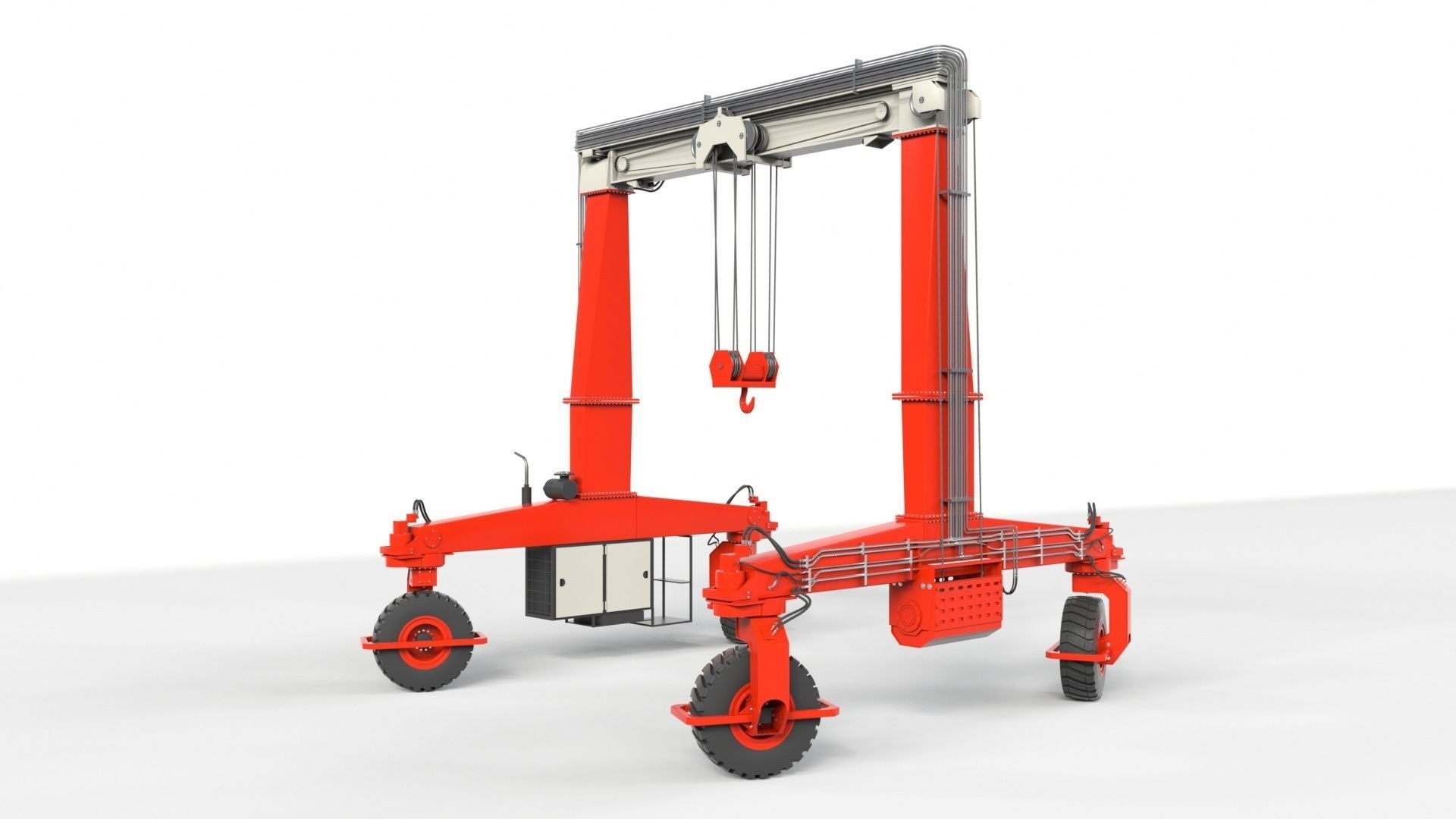 Rubber Tired Gantry Crane Lift 3D model_4