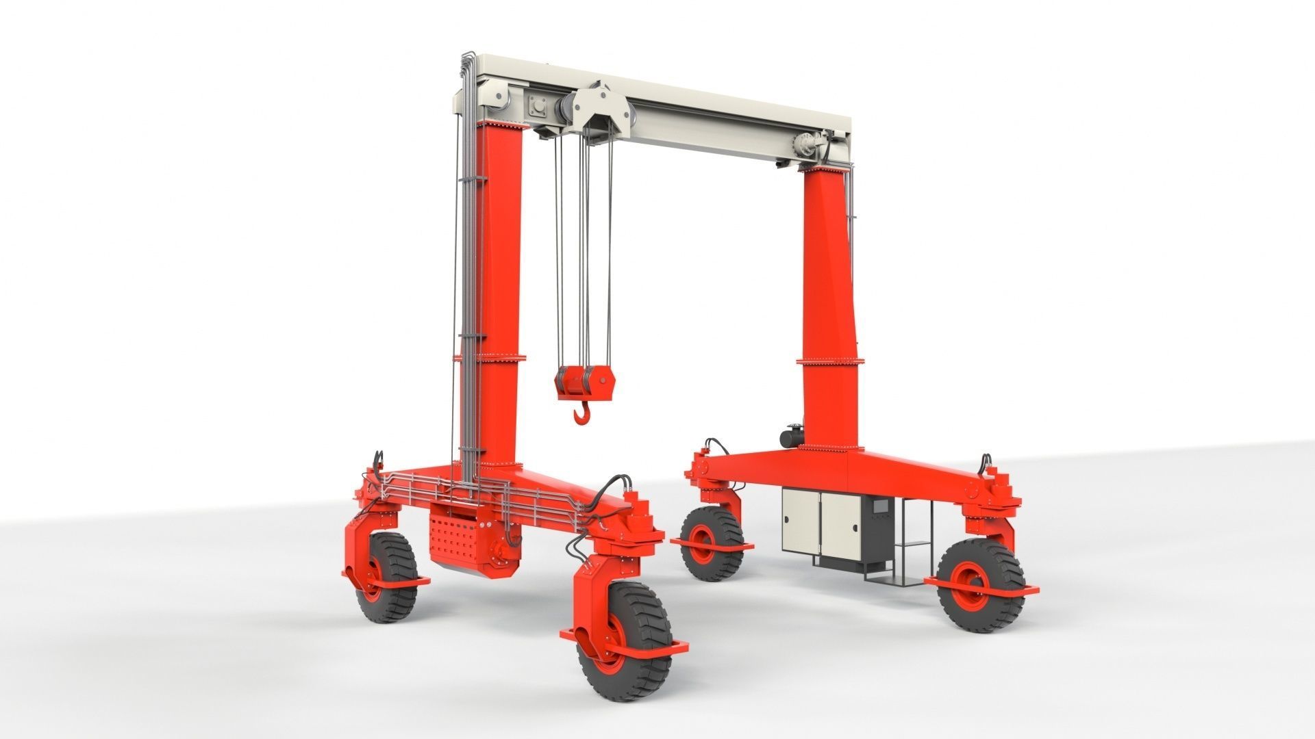 Rubber Tired Gantry Crane Lift 3D model_44