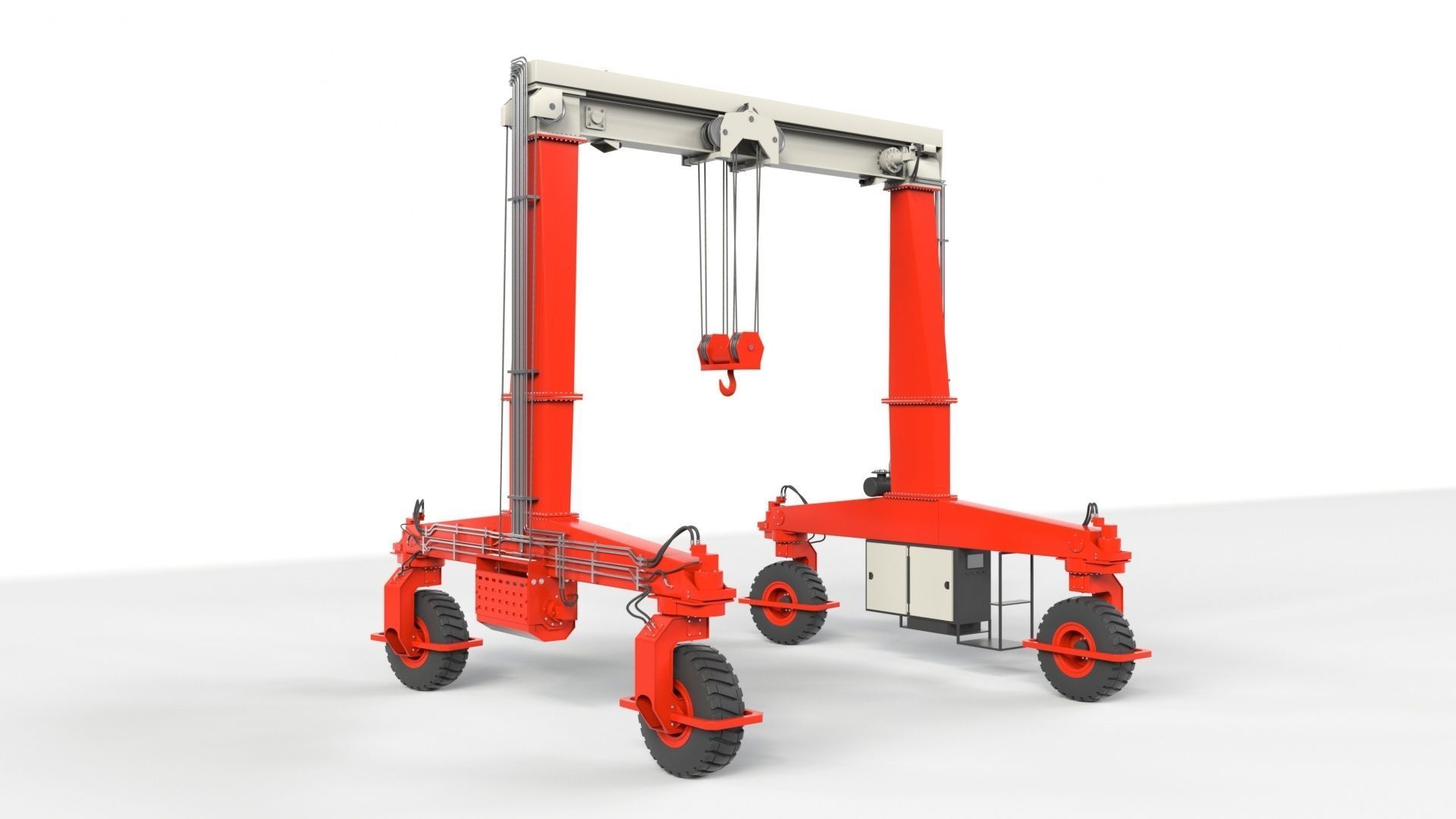 Rubber Tired Gantry Crane Lift 3D model_42