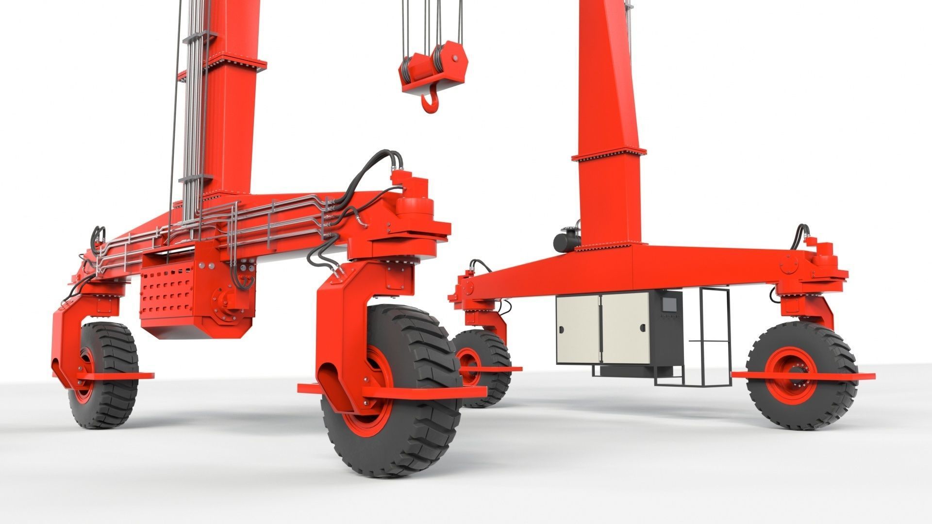 Rubber Tired Gantry Crane Lift 3D model_56