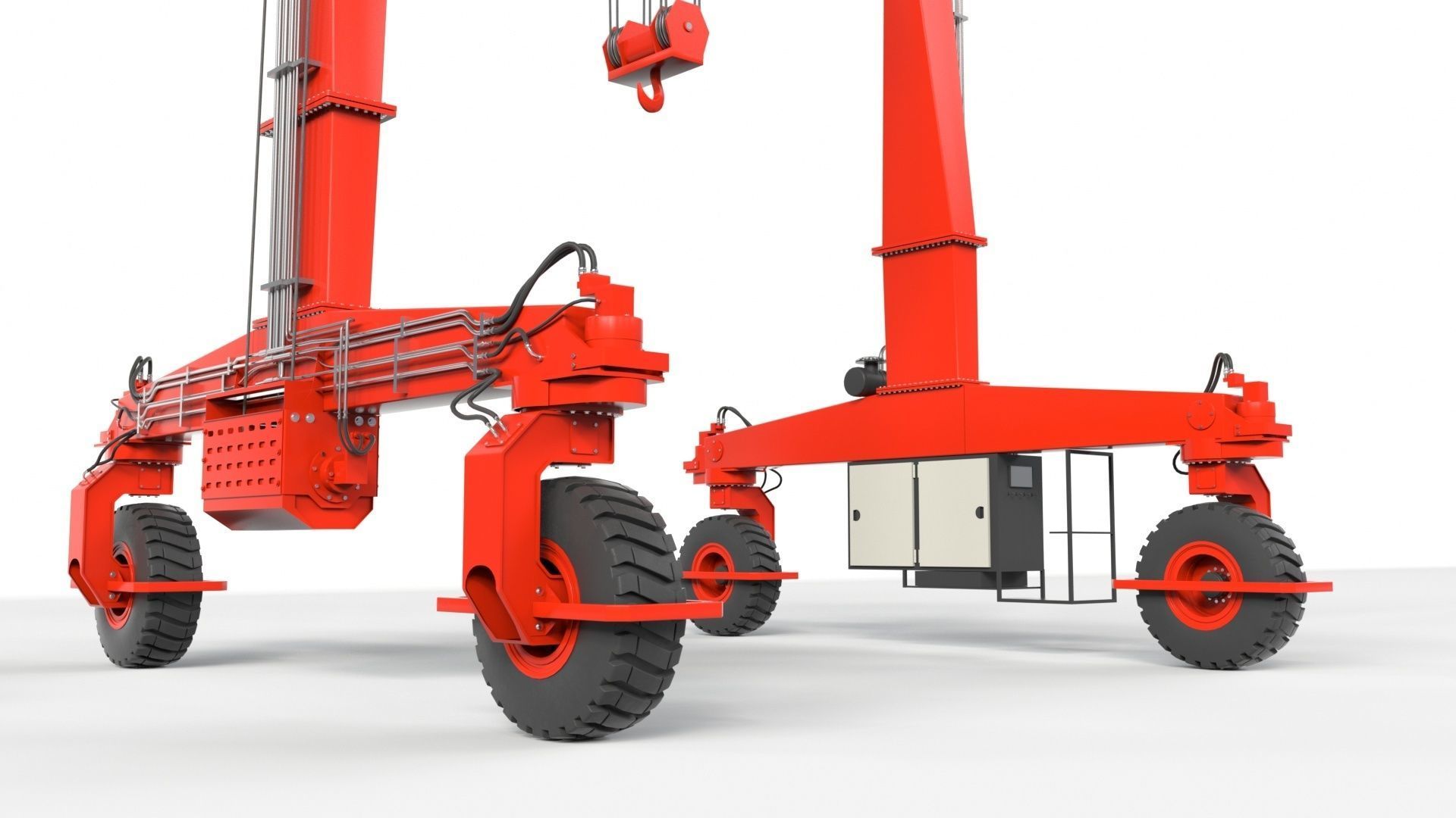 Rubber Tired Gantry Crane Lift 3D model_54