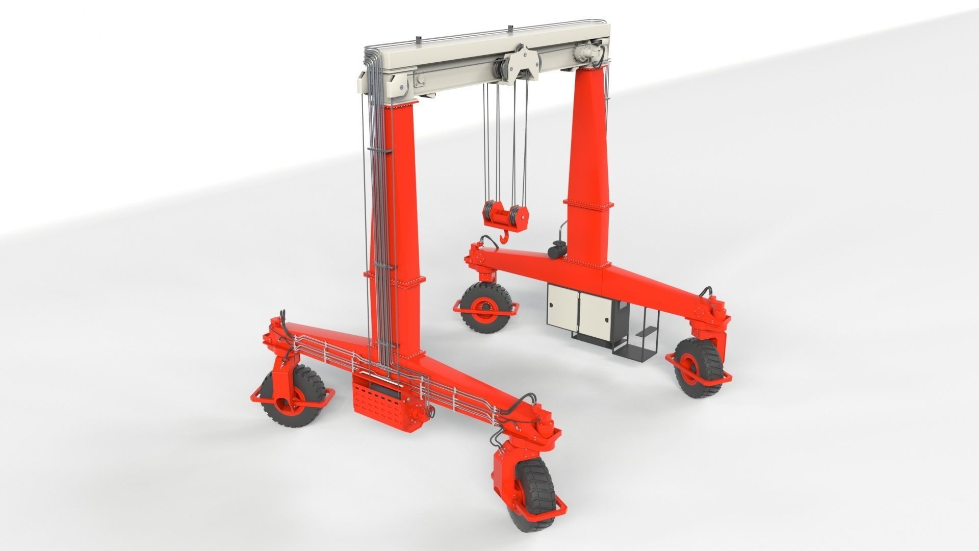 Rubber Tired Gantry Crane Lift 3D model_15
