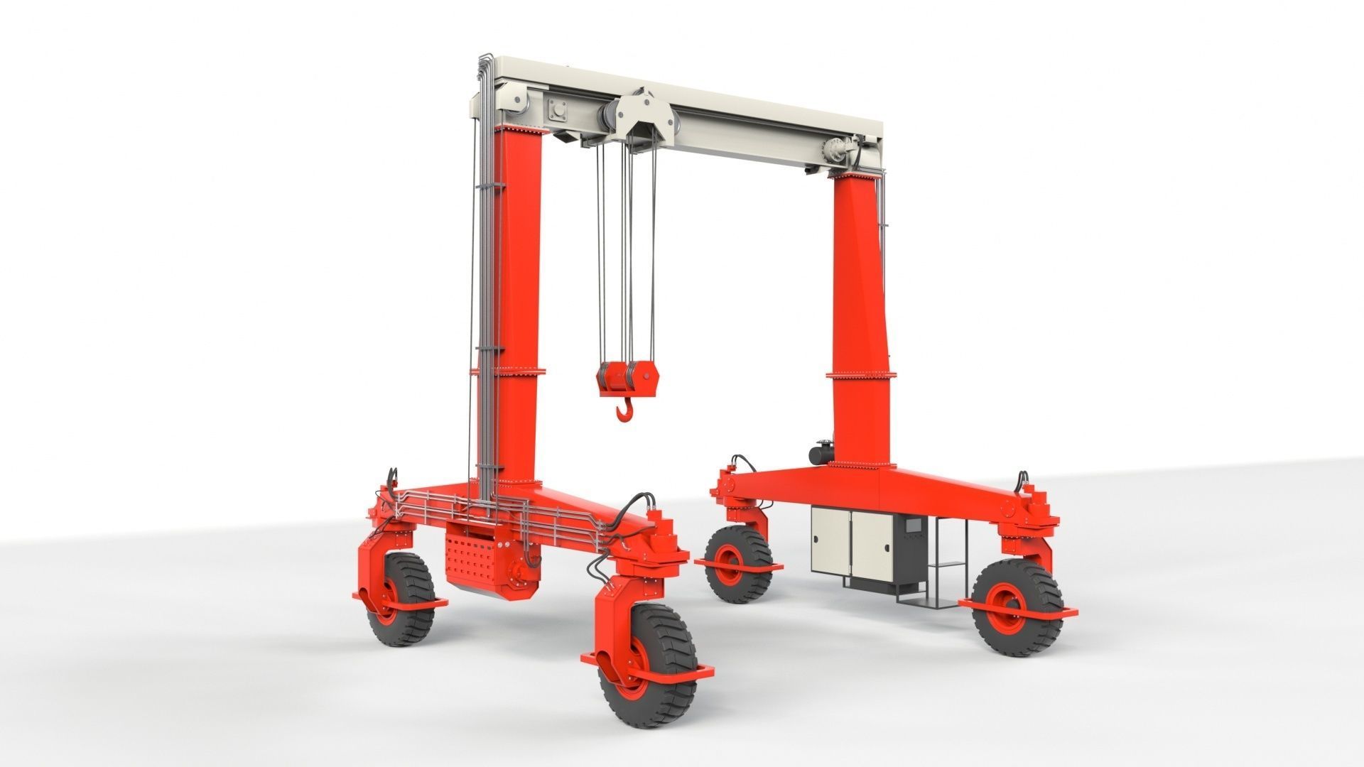 Rubber Tired Gantry Crane Lift 3D model_43