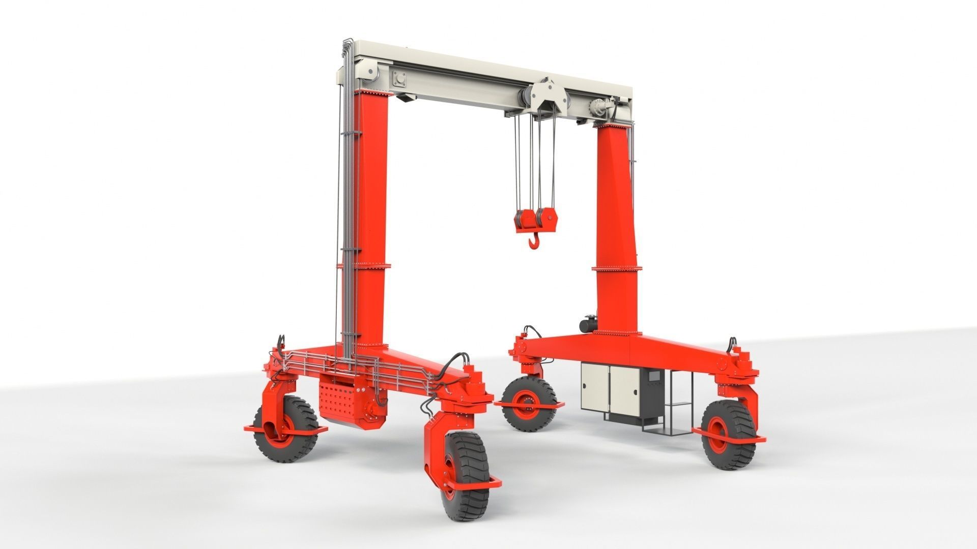 Rubber Tired Gantry Crane Lift 3D model_38