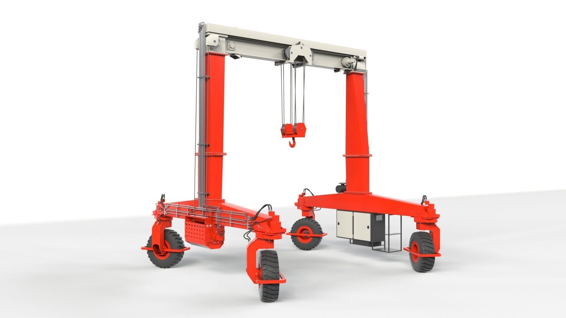Rubber Tired Gantry Crane Lift 3D model_24