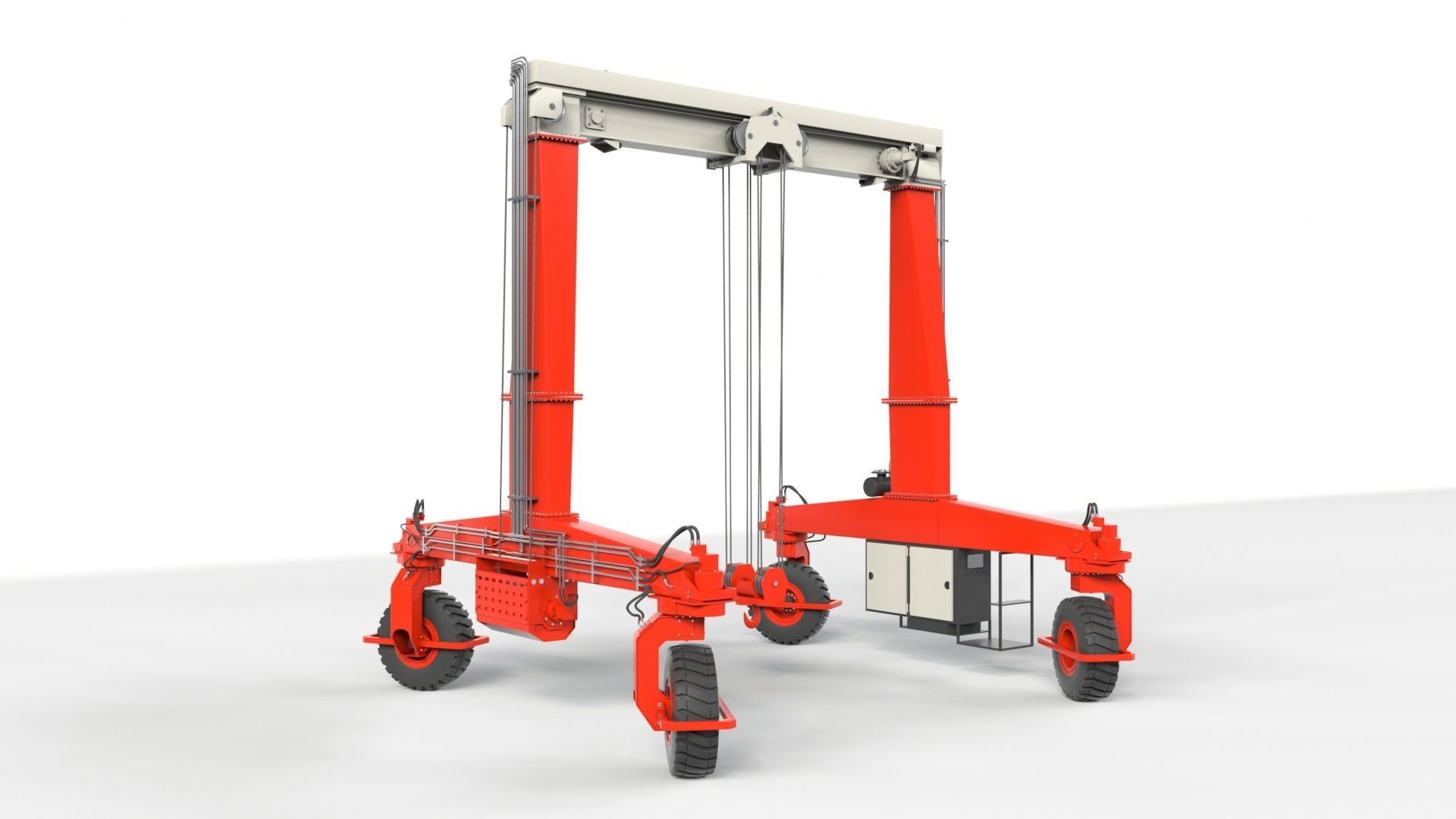 Rubber Tired Gantry Crane Lift 3D model_27