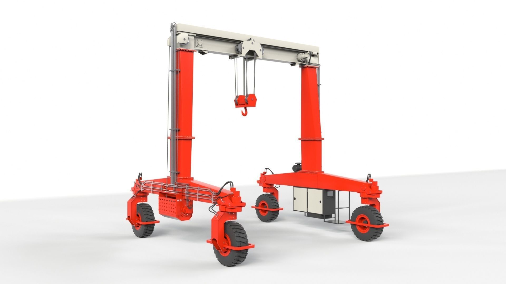 Rubber Tired Gantry Crane Lift 3D model_51